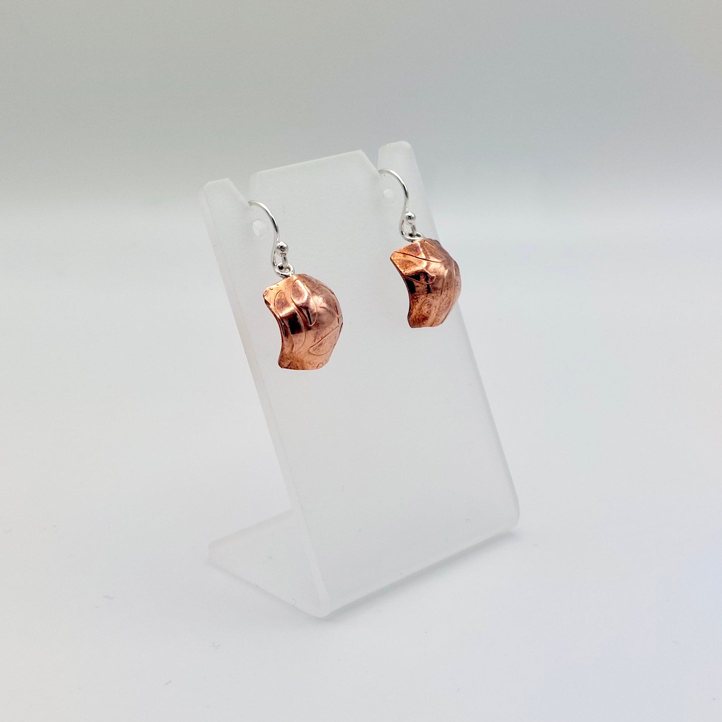 Domed/Textured Copper Earrings