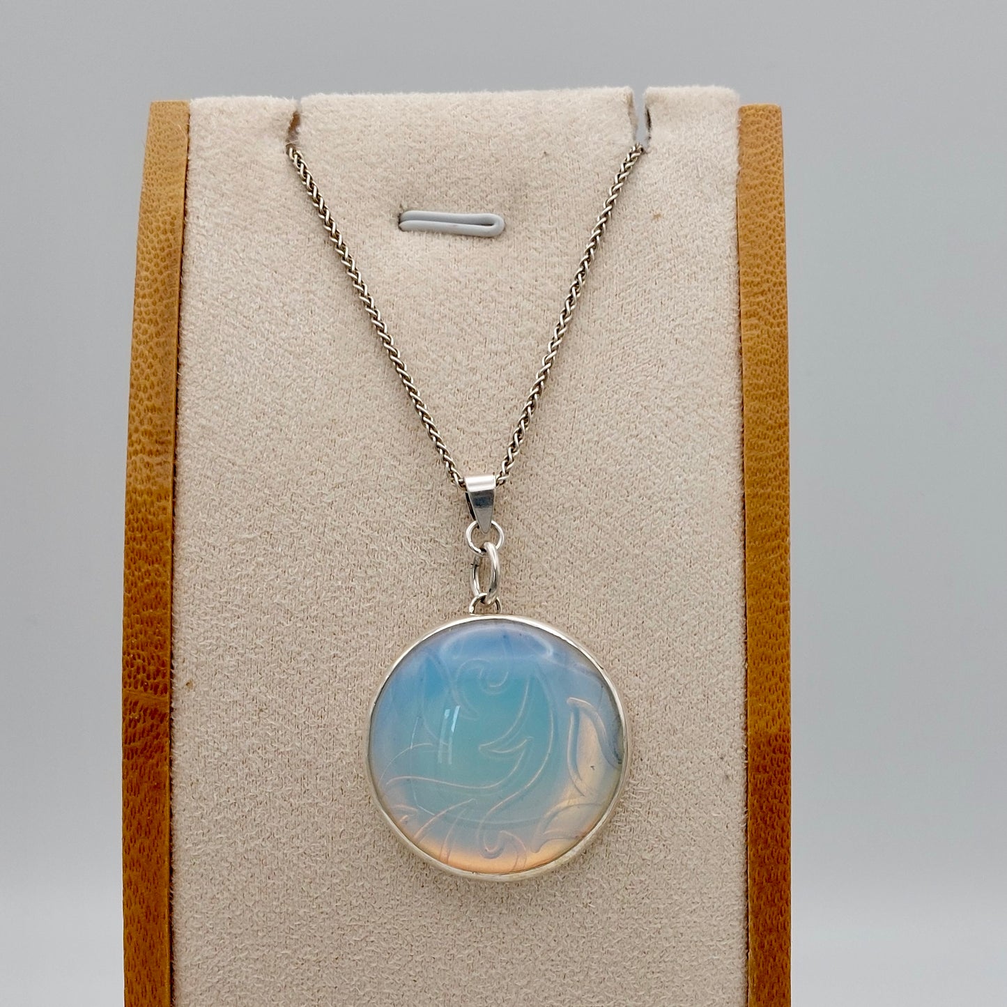 Opalite Pendant and Silver Earrings Set