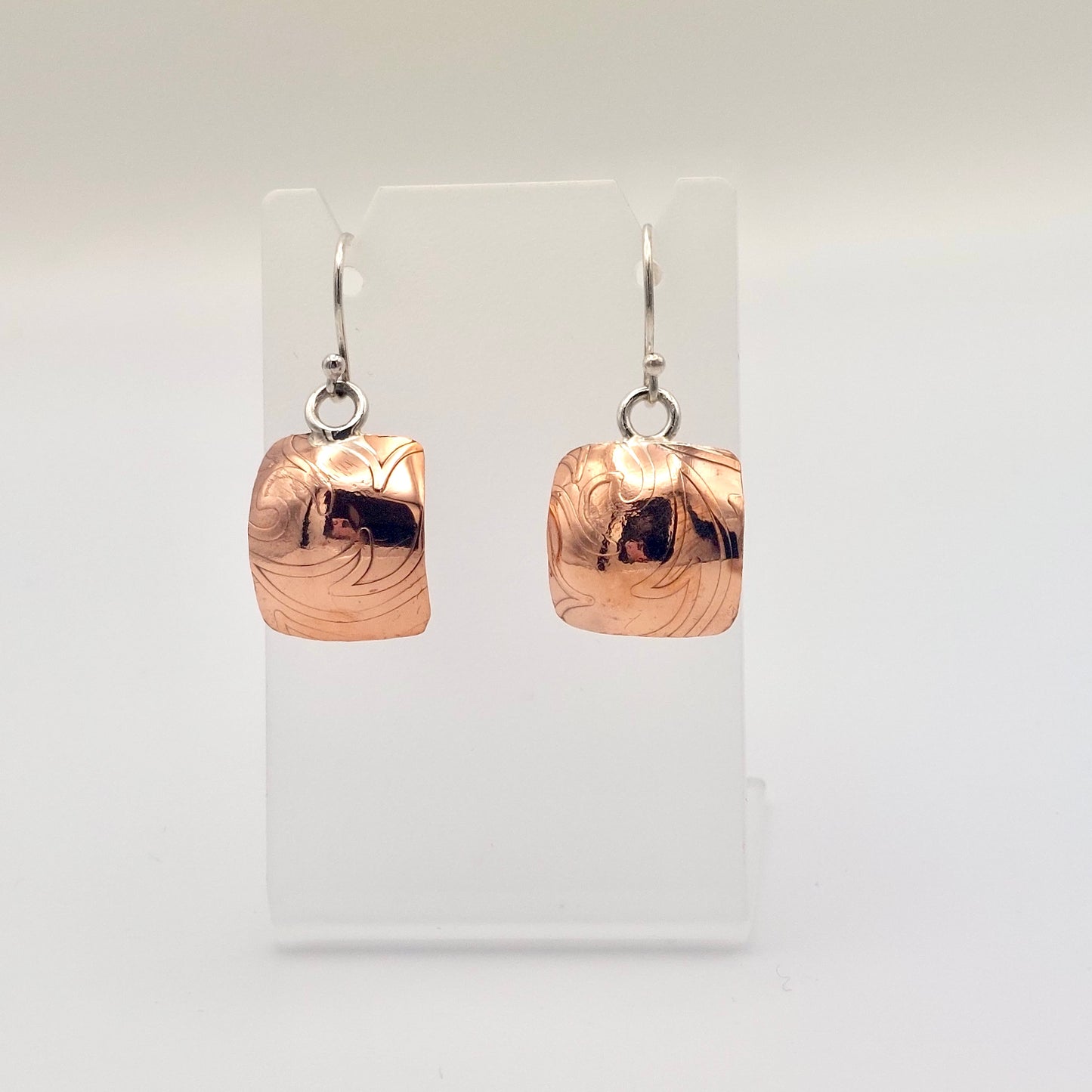 Domed/Curved Copper Earrings