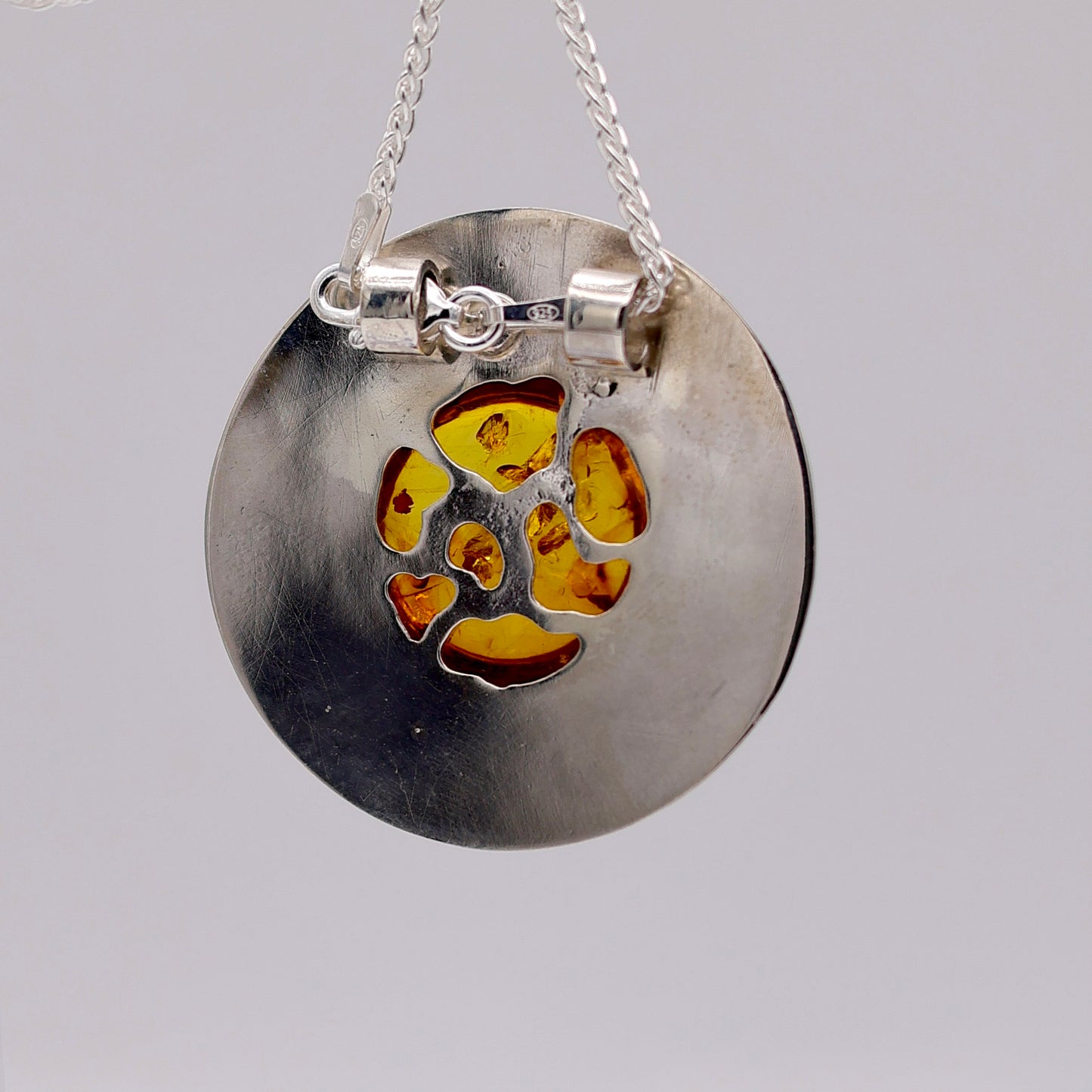 Sterling Silver and Amber Pendant