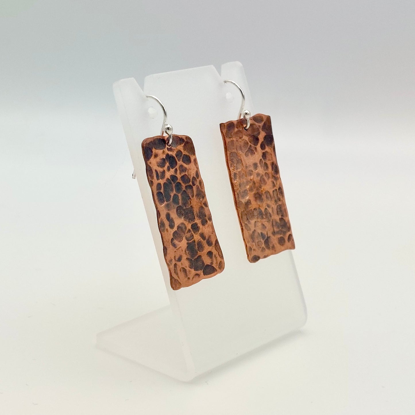 Hammer and Oxidised Copper Earrings