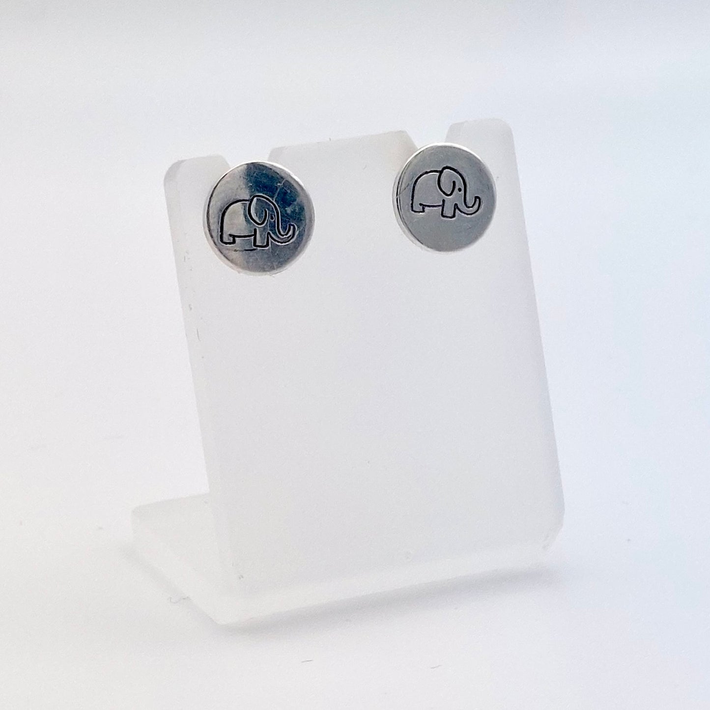 Silver Elephant Stud Earrings