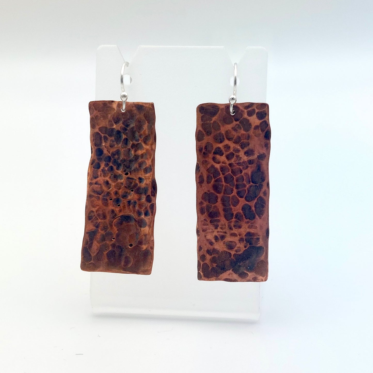 Hammered an Oxidised Copper Earrings