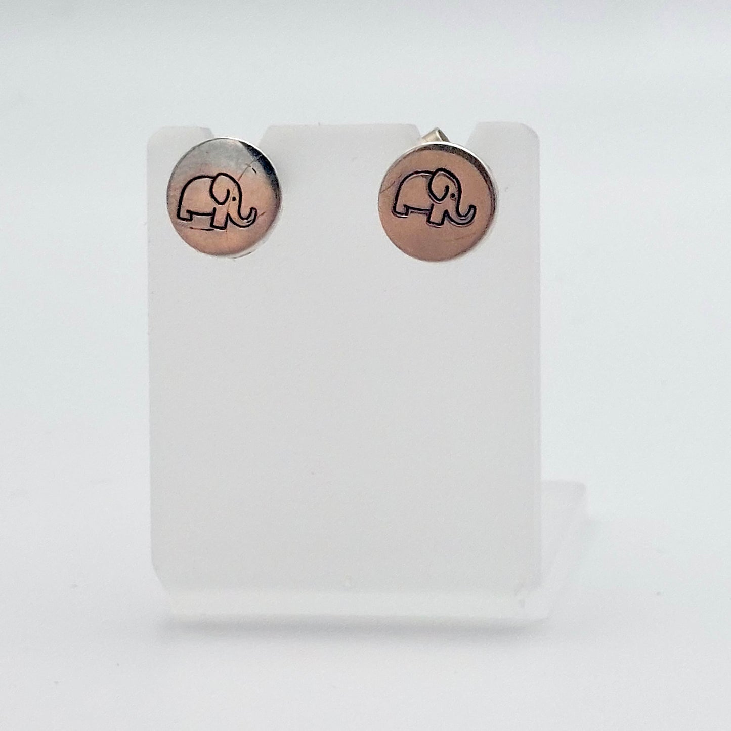 Silver Elephant Stud Earrings