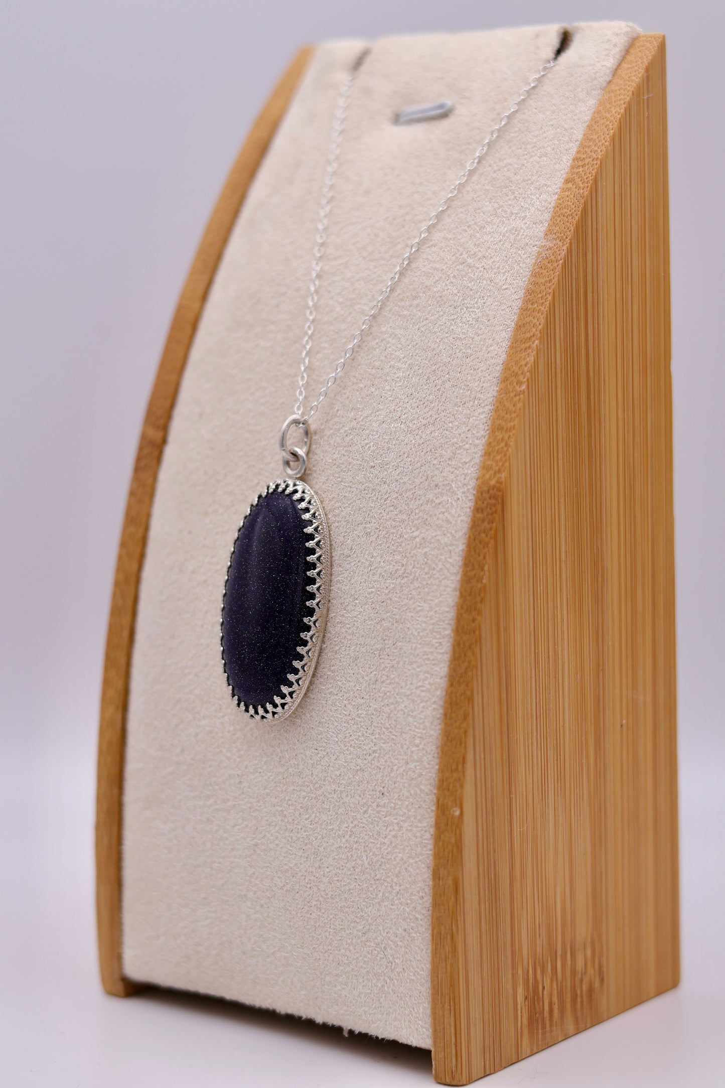 Sterling Silver Blue Goldstone Pendant