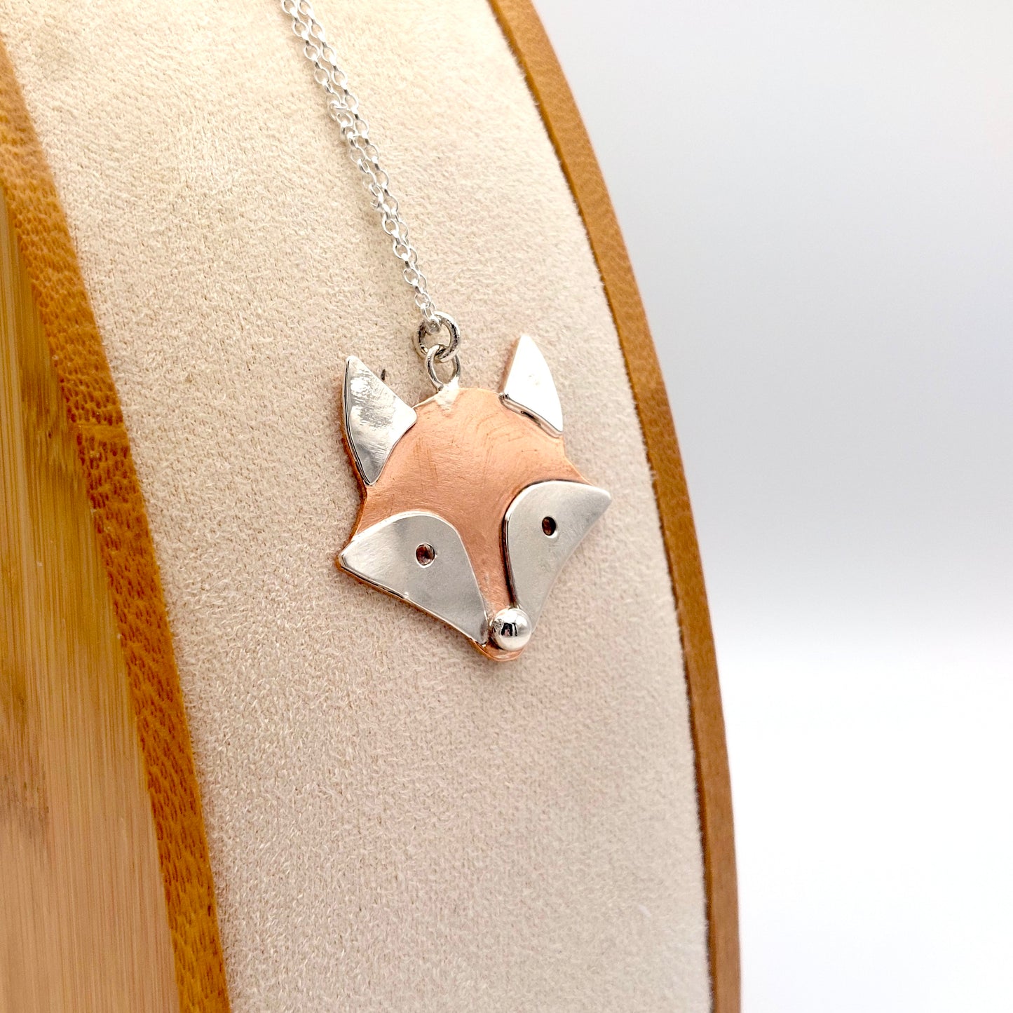 Fox Pendant - Copper & Sterling Silver