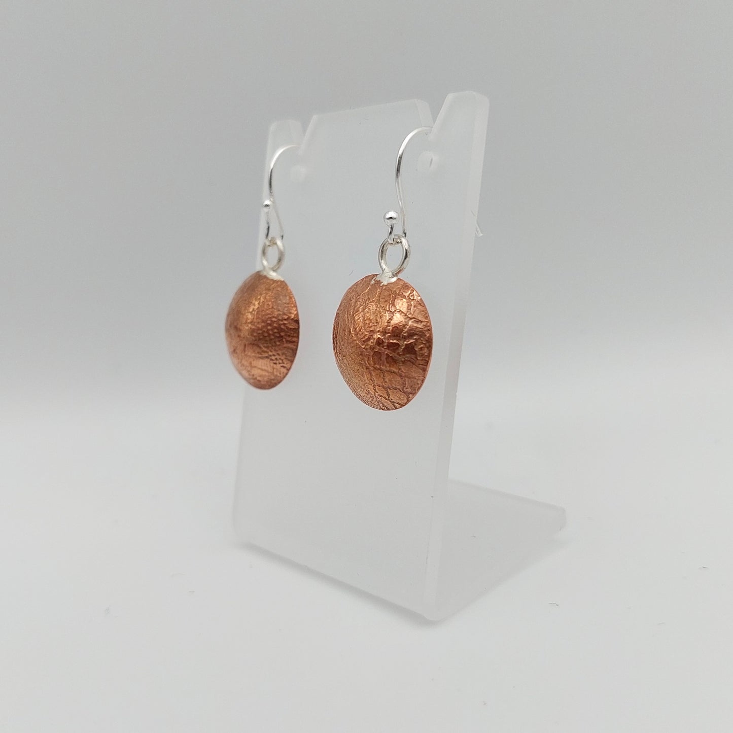 Snakeskin Textured Copper Earrings