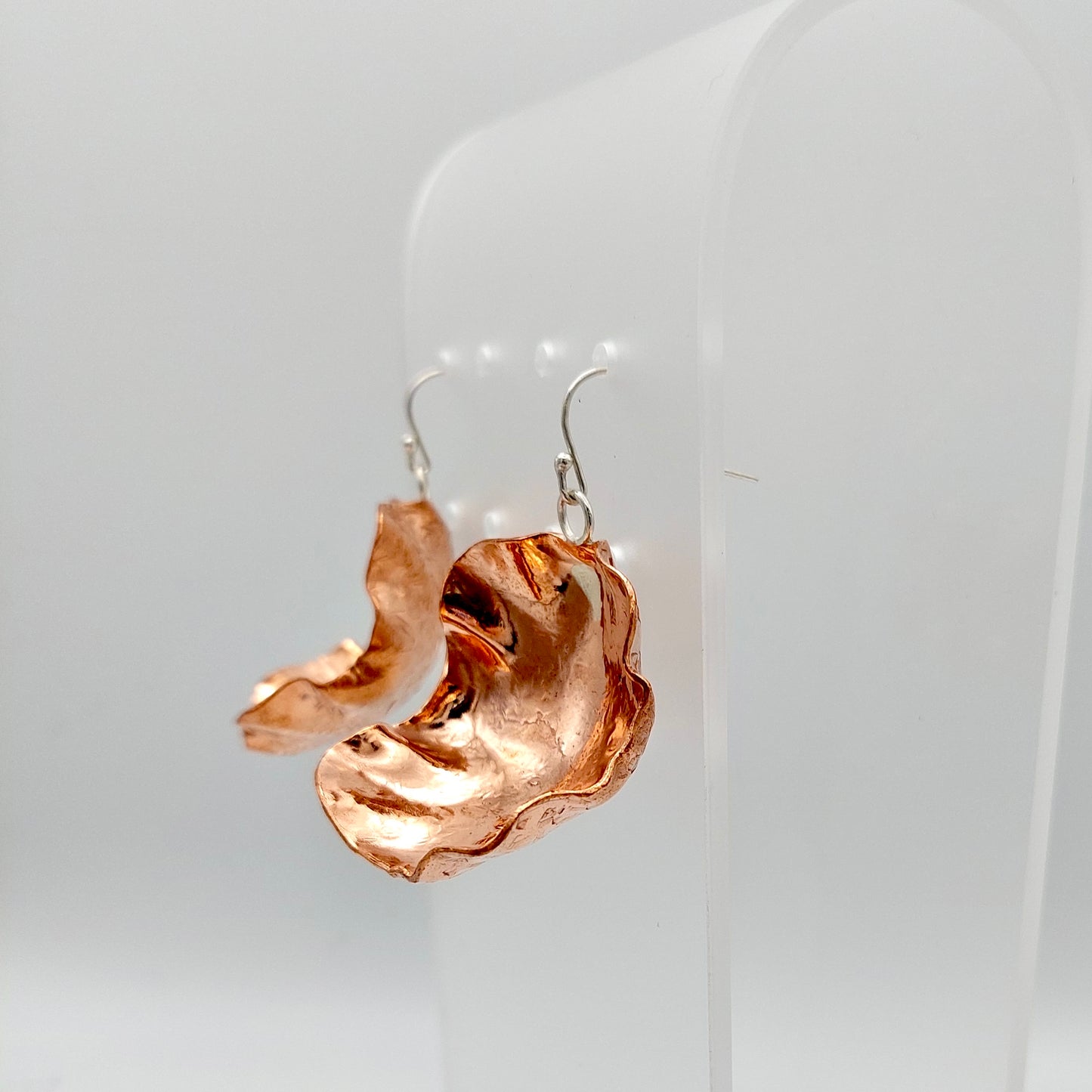 Large Abstract Copper Earrings