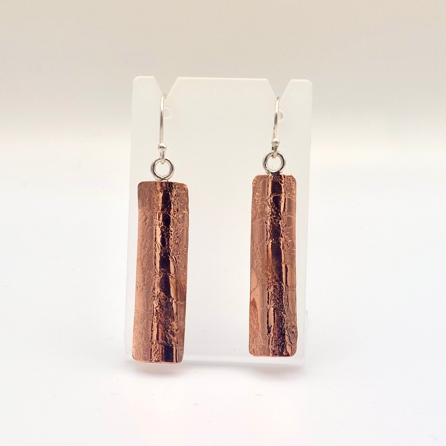 Abstract Pattern Curved Copper Earrings
