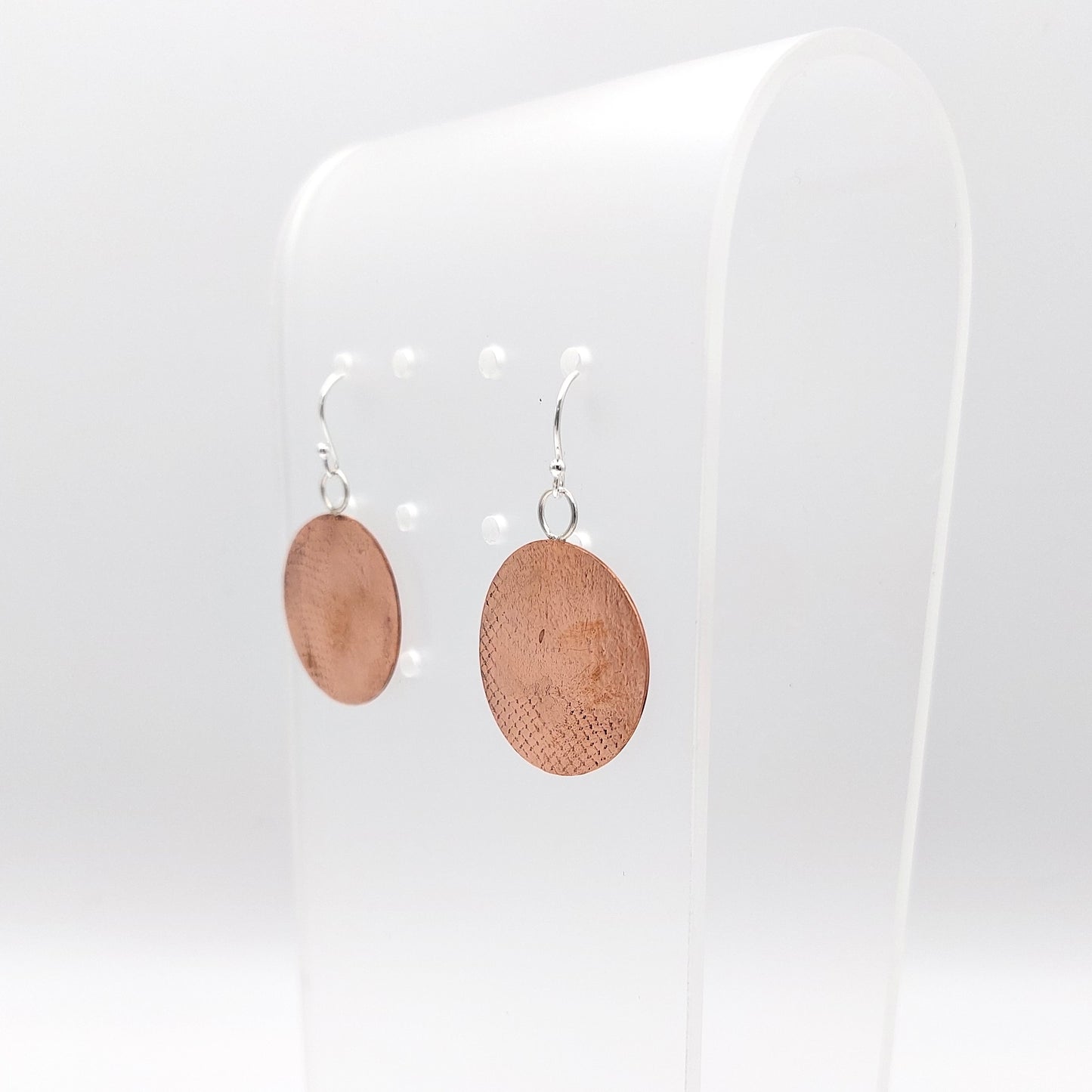 Snakeskin Textured Copper Earrings