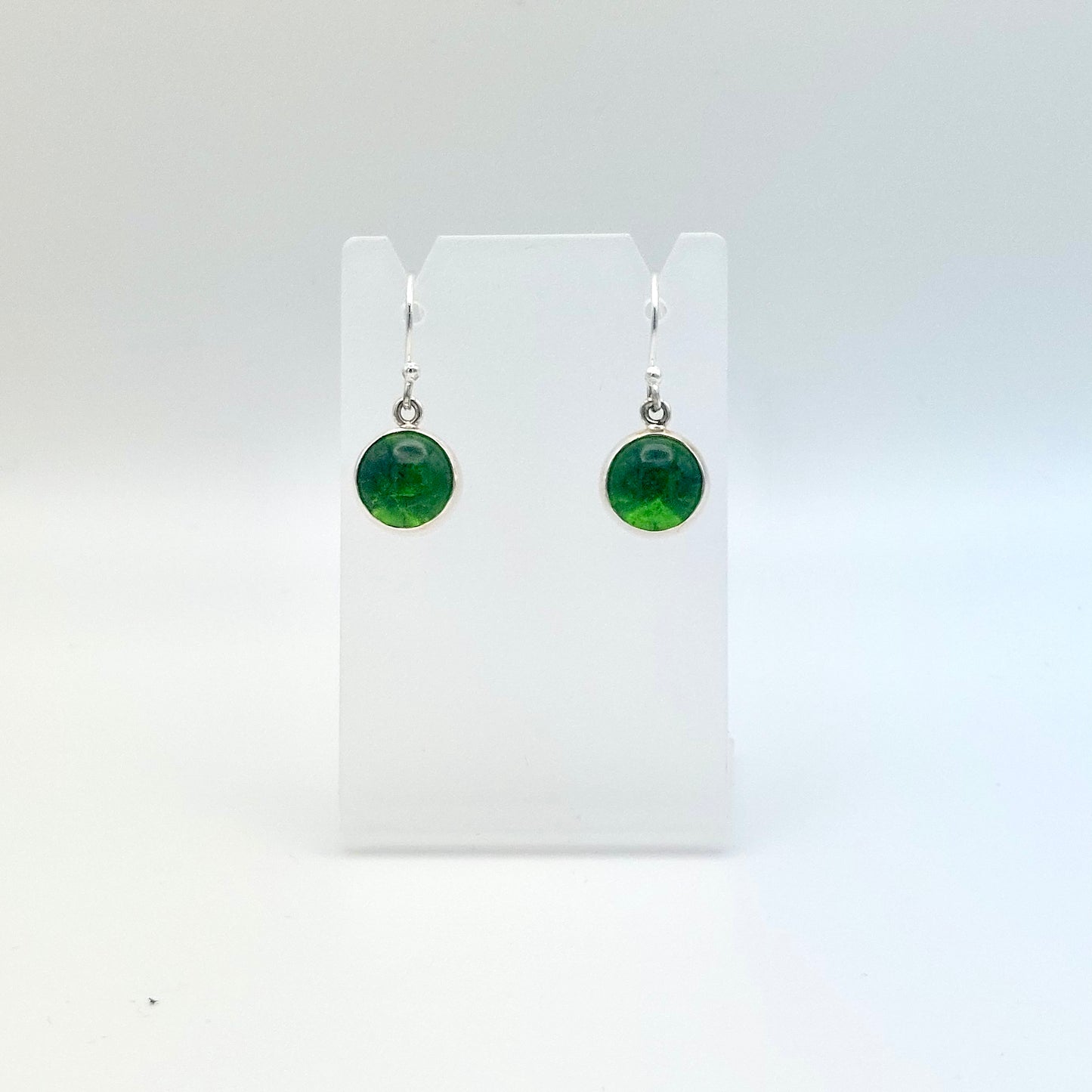 Silver Peridot Drop Earrings
