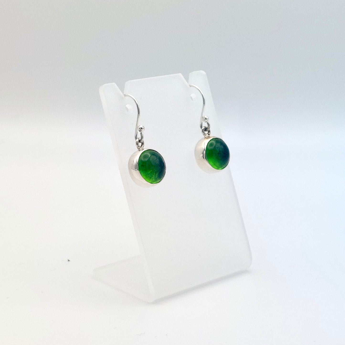 Silver Peridot Drop Earrings