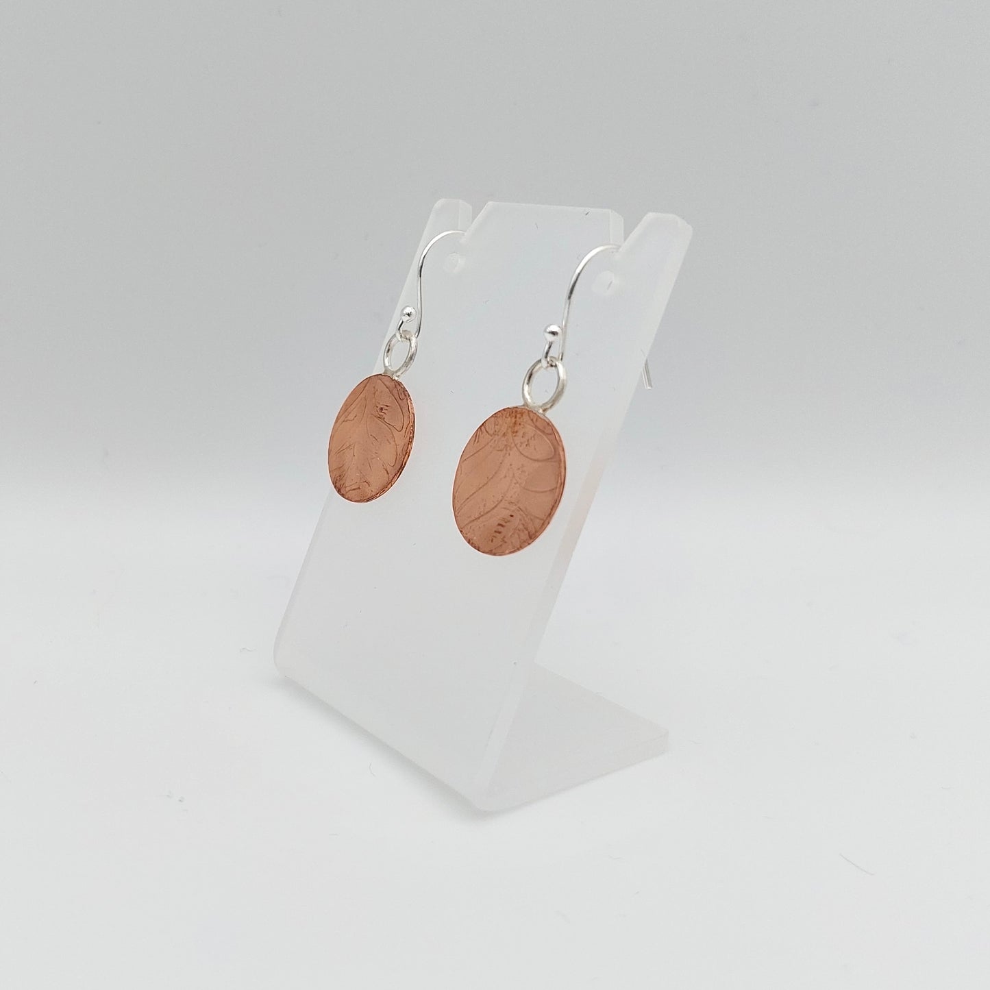 Leaf Textured Copper Earrings