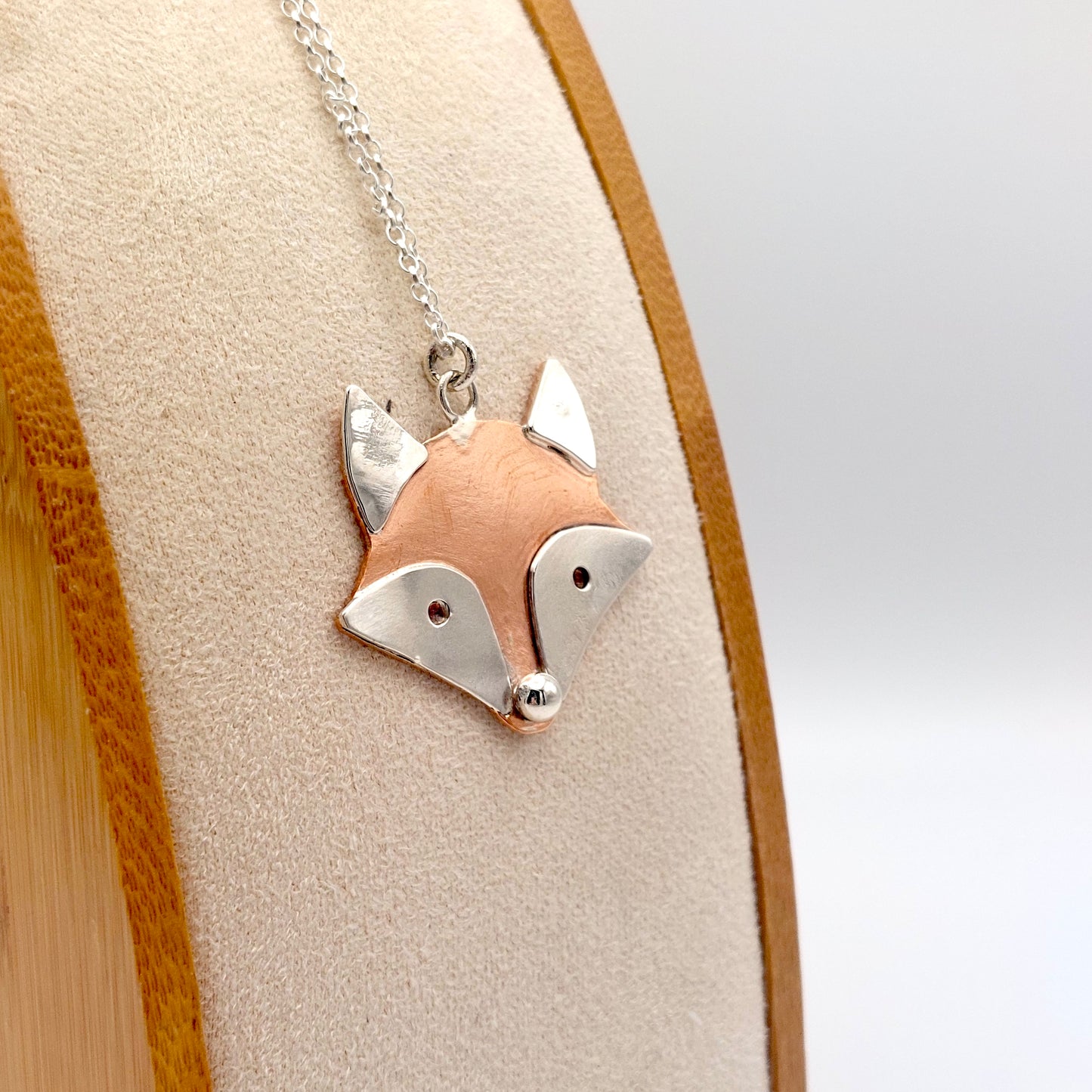 Fox Pendant - Copper & Sterling Silver