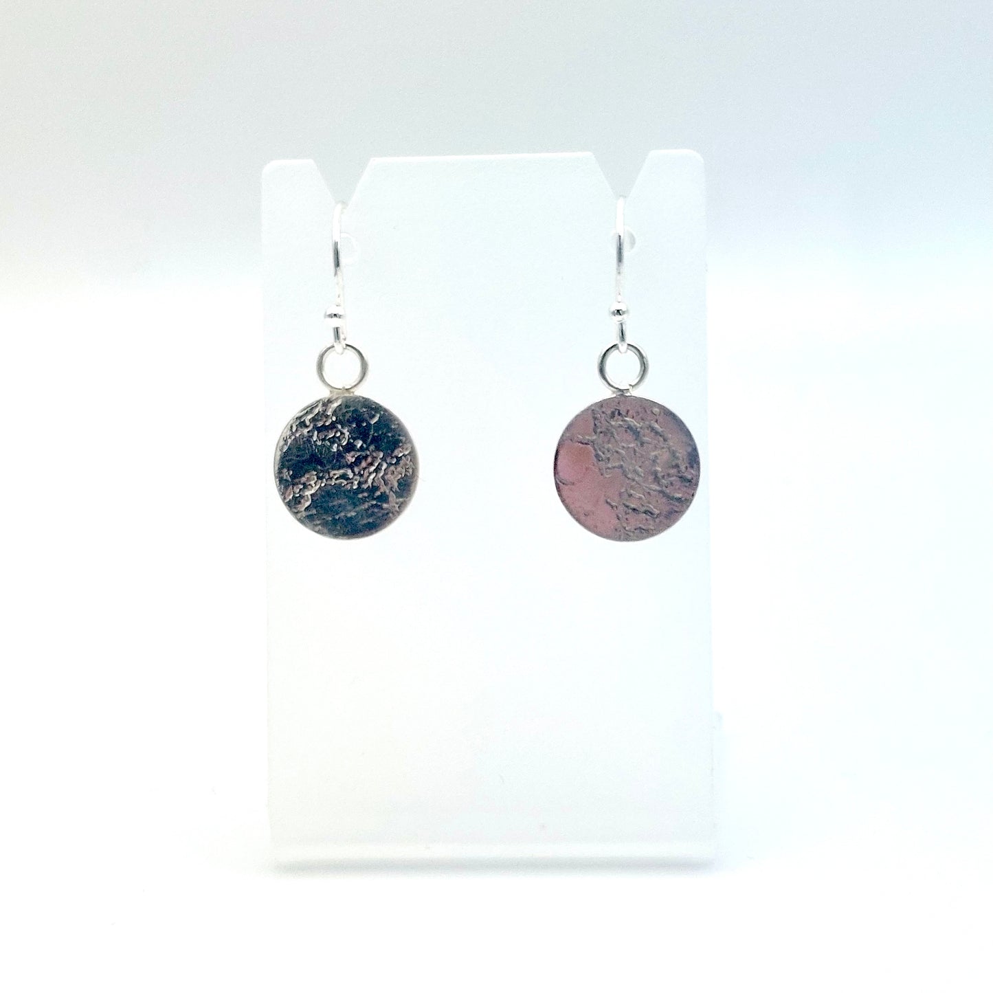 Textured Silver Drop Earrings