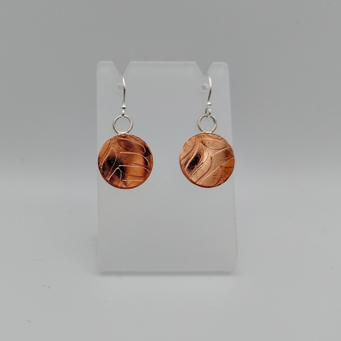 Leaf Textured Copper Earrings