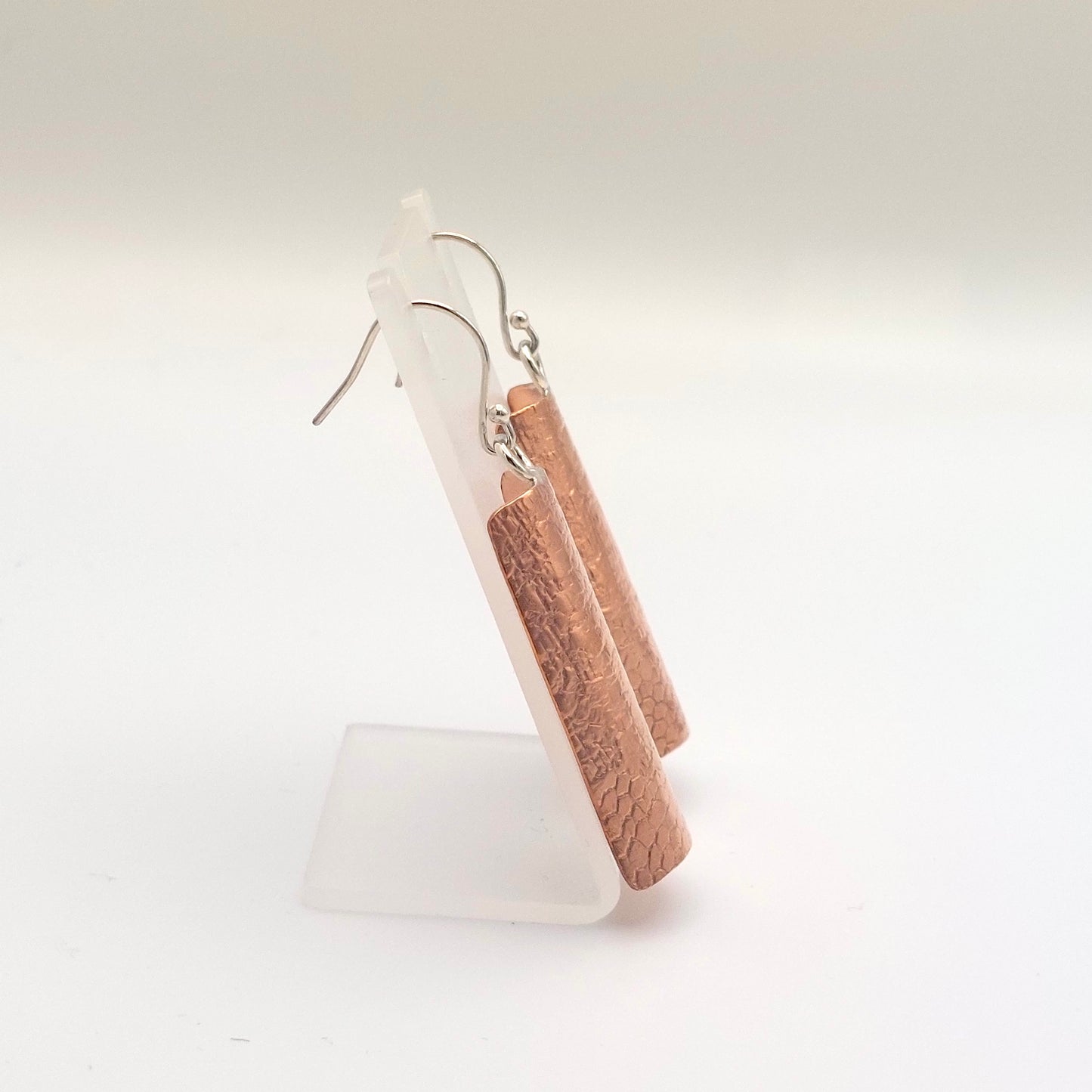 Curved Copper Snakeskin Earrings