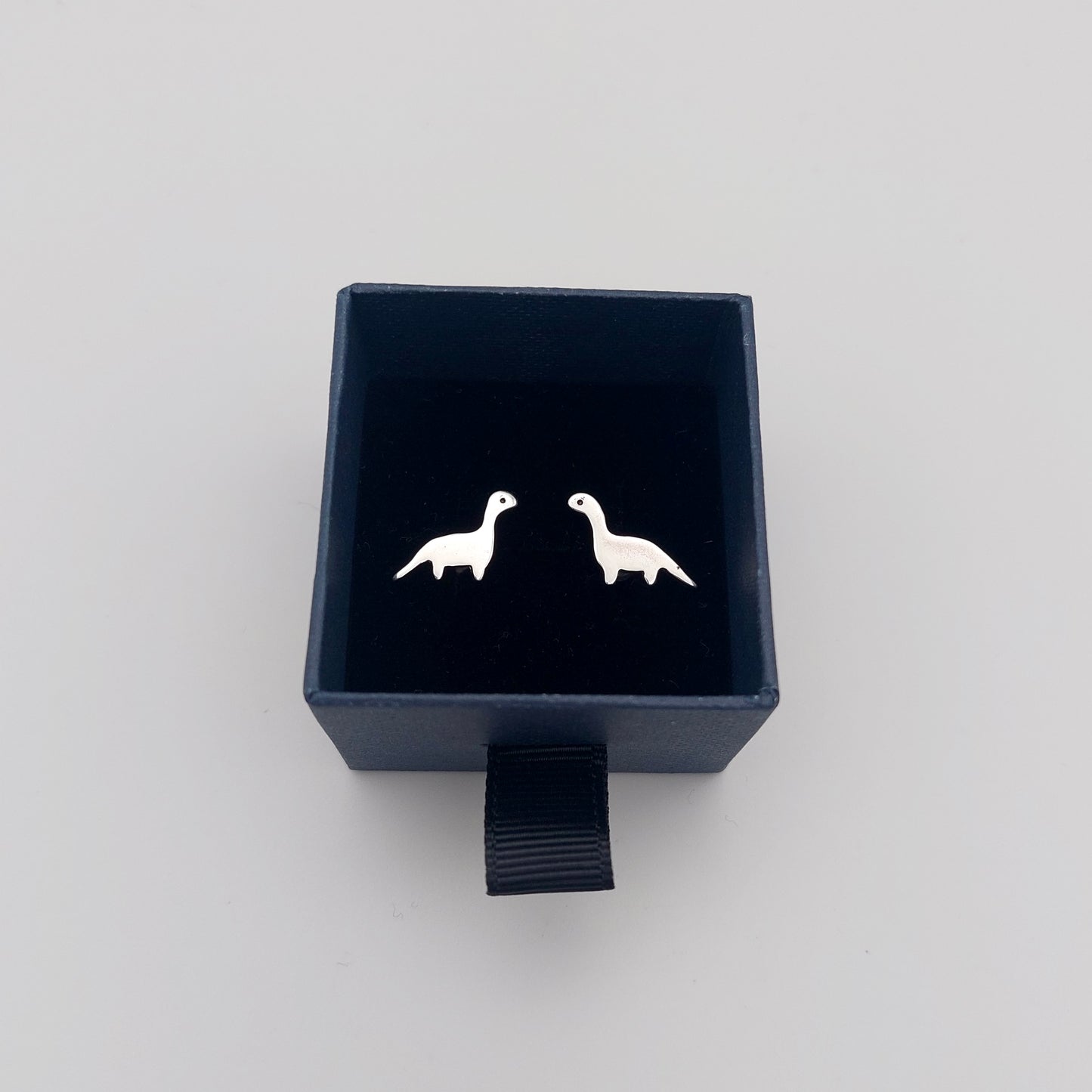 Silver Dinosaur Earrings - Stud or Drop