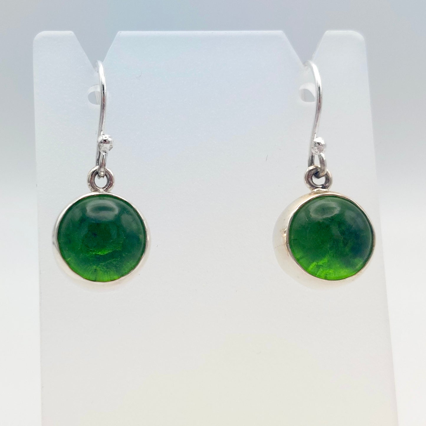 Silver Peridot Drop Earrings