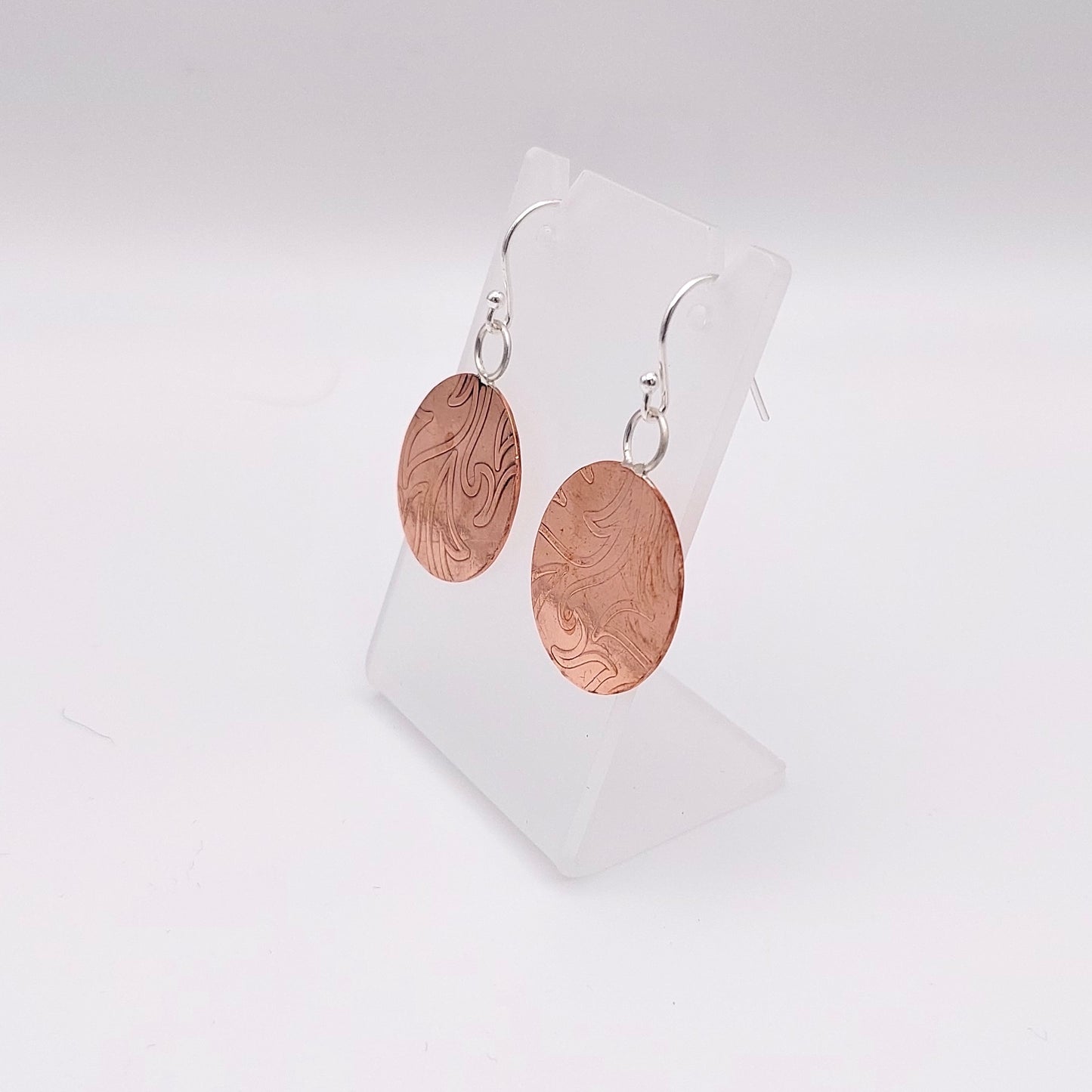 Flame-Like Texture Copper Earrings