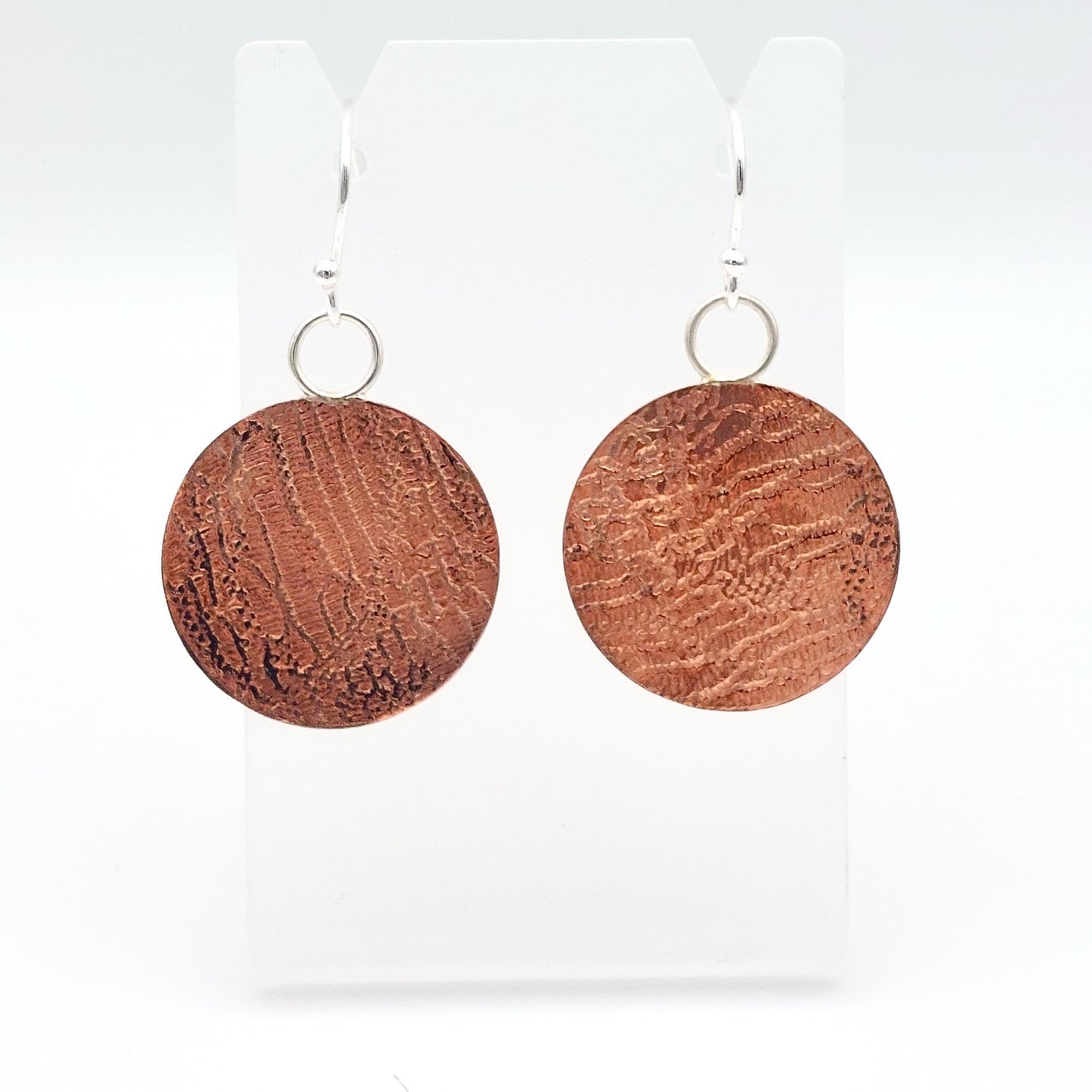 Snakeskin Textured Copper Earrings