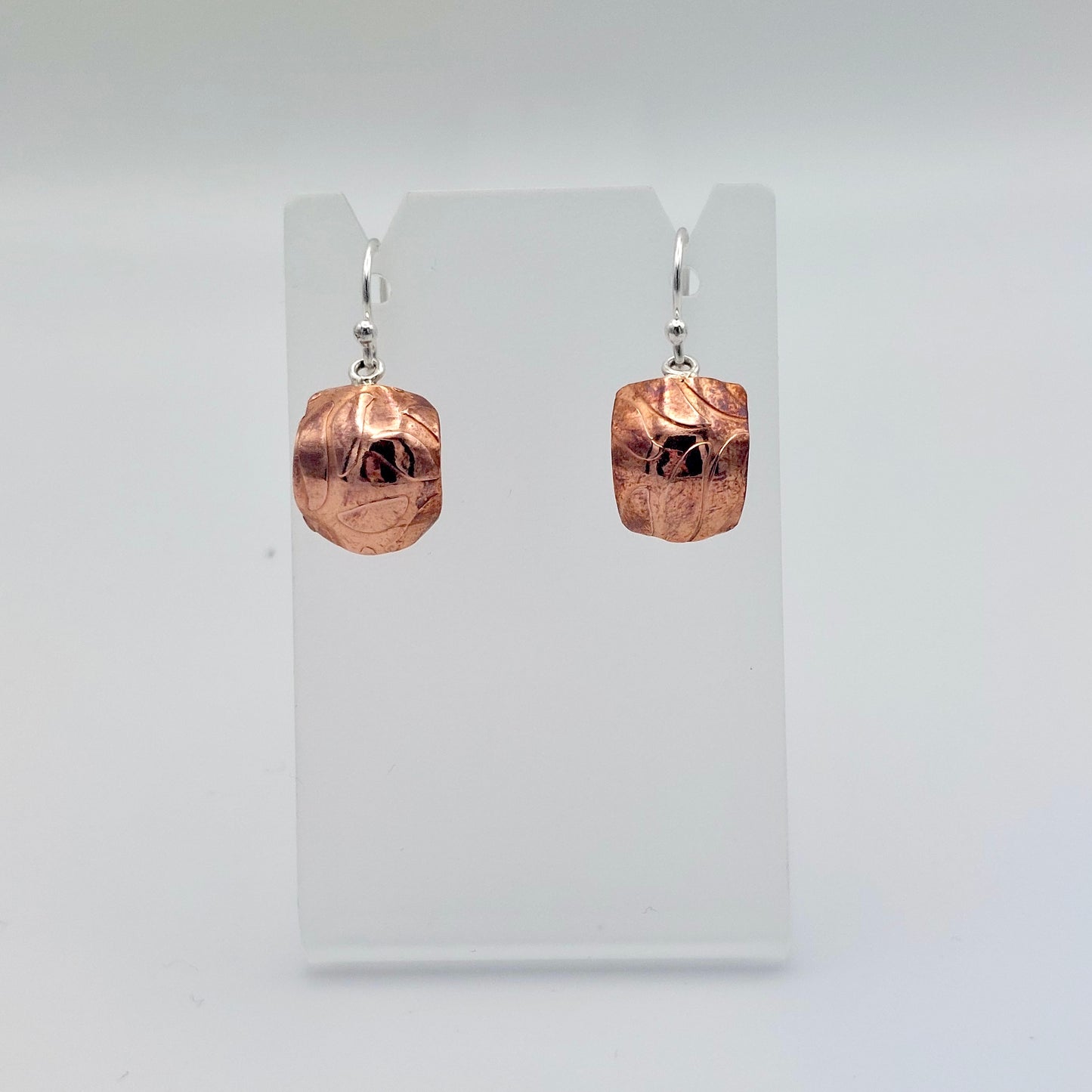 Domed/Textured Copper Earrings