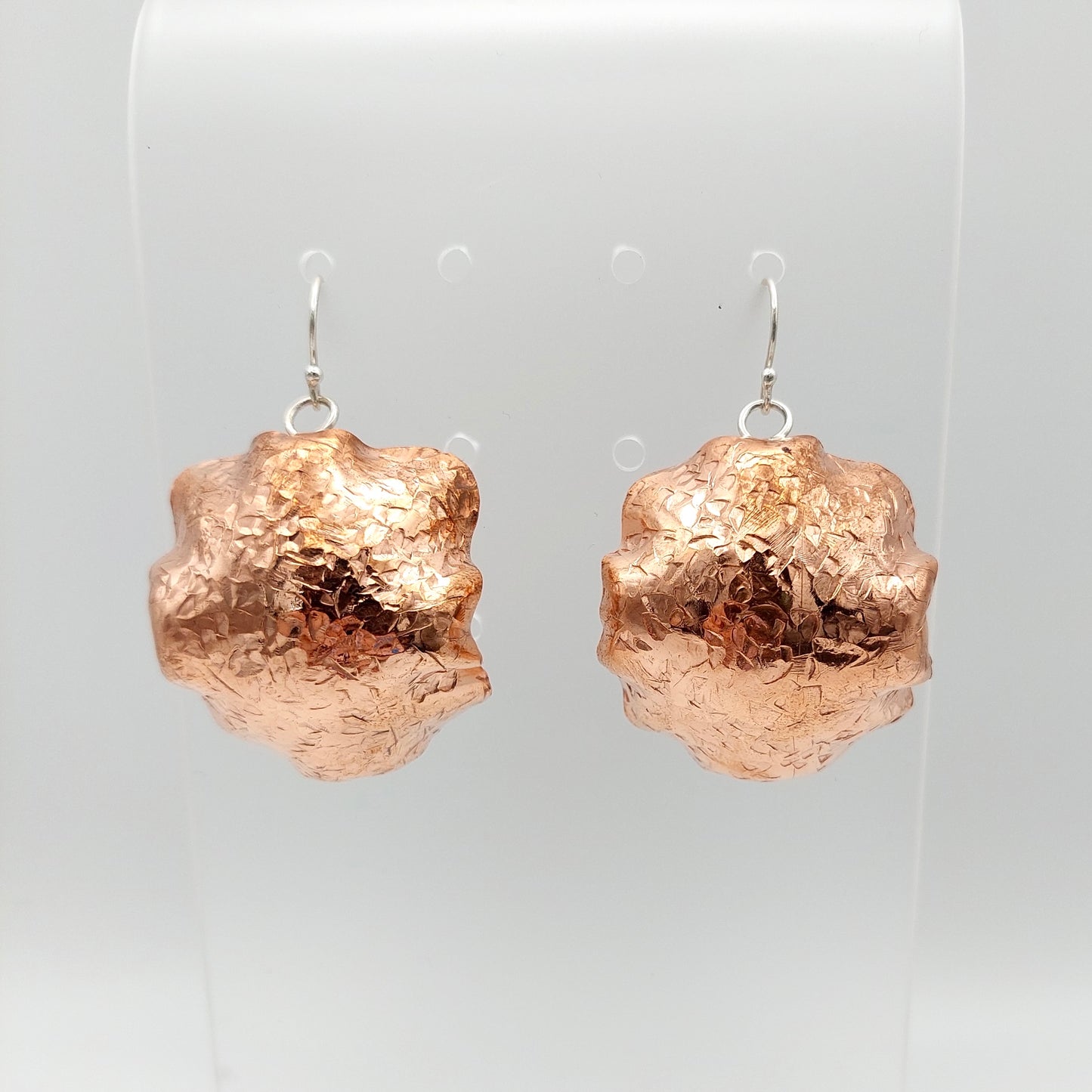 Large Abstract Copper Earrings
