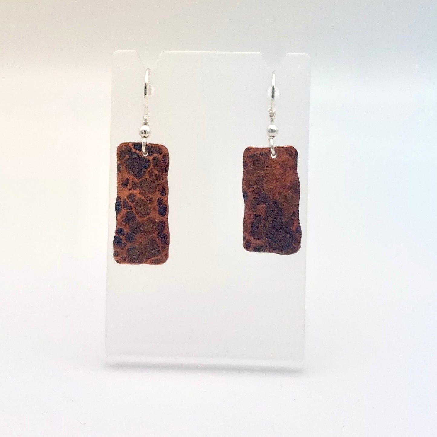 Hammered and Oxidised Copper Earrings