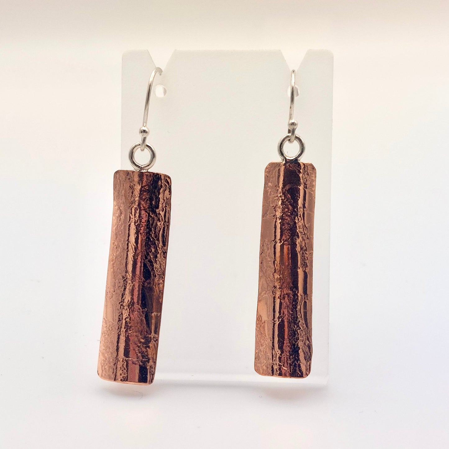 Abstract Pattern Curved Copper Earrings