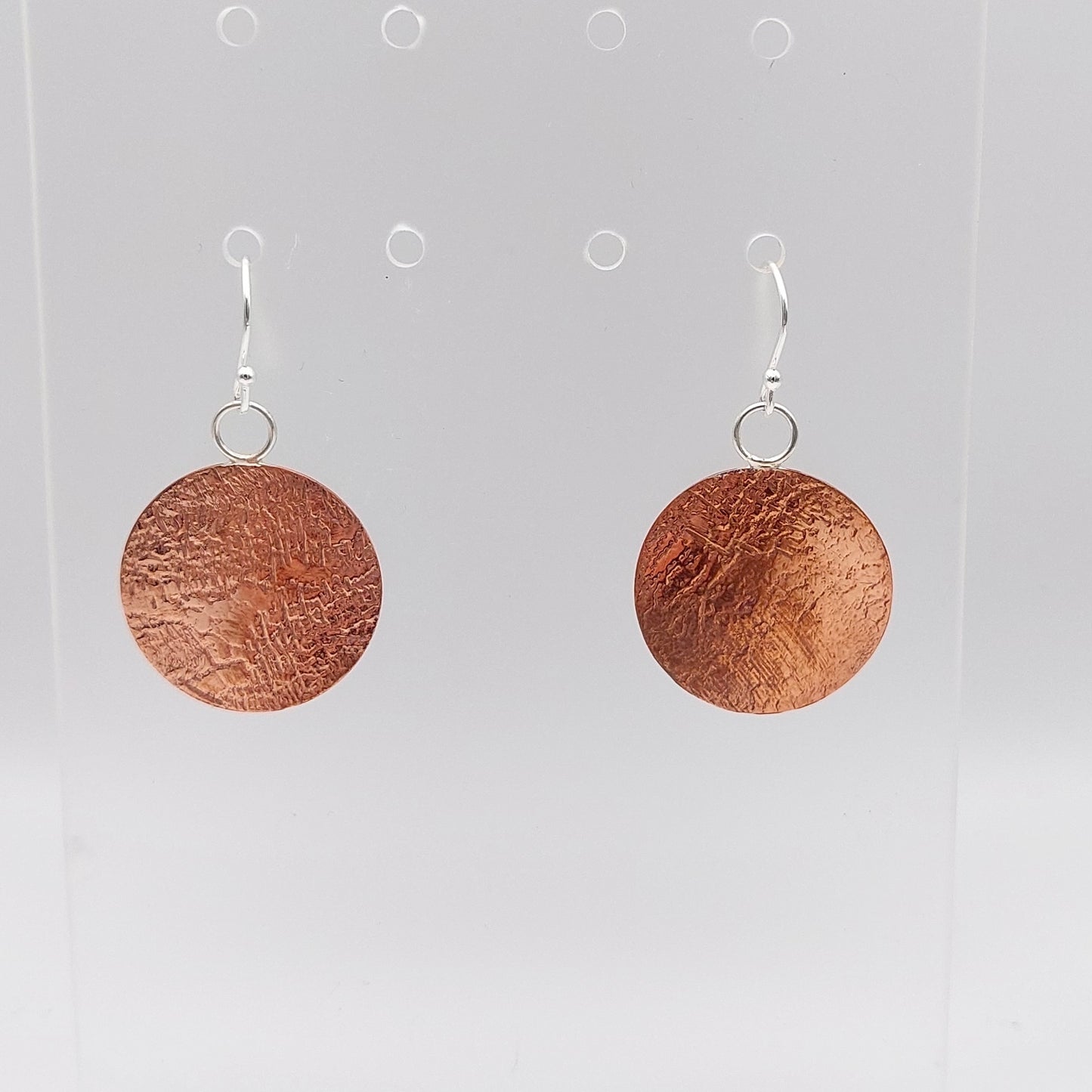 Abstractly Textured Copper Earrings