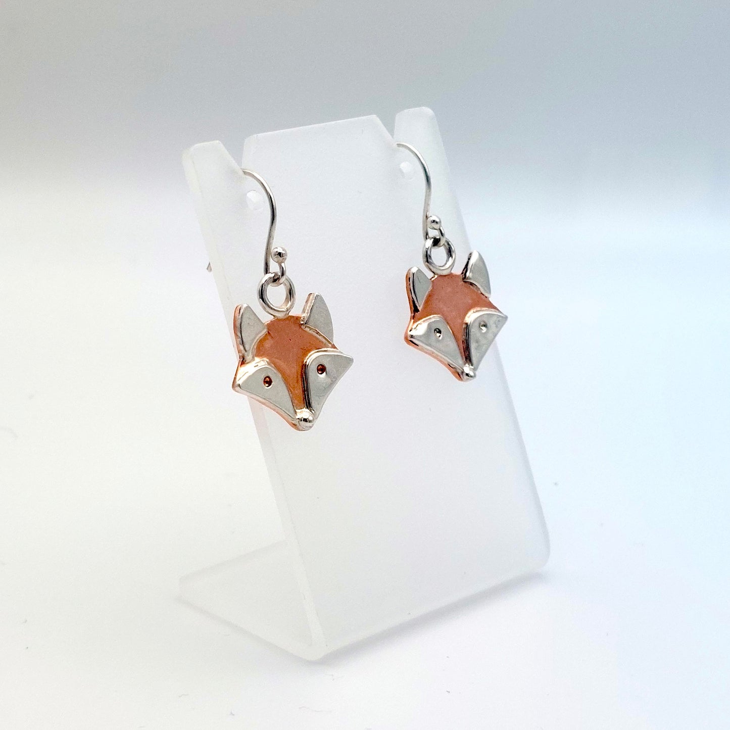 Fox Earrings - Copper & Sterling Silver