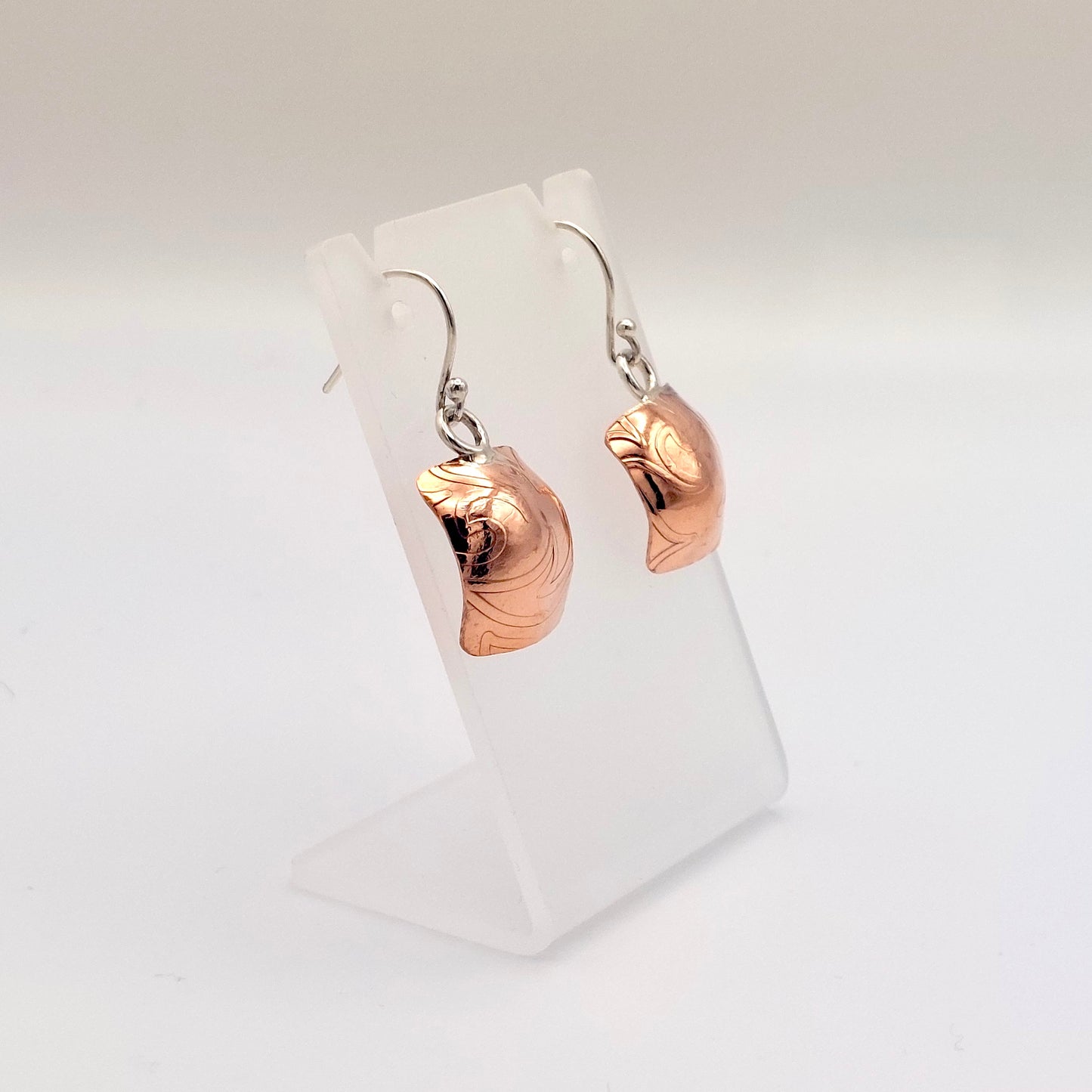 Domed/Curved Copper Earrings