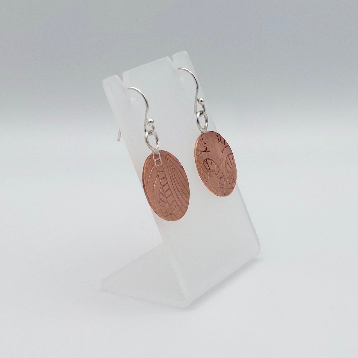 Mandala Textured Copper Earrings