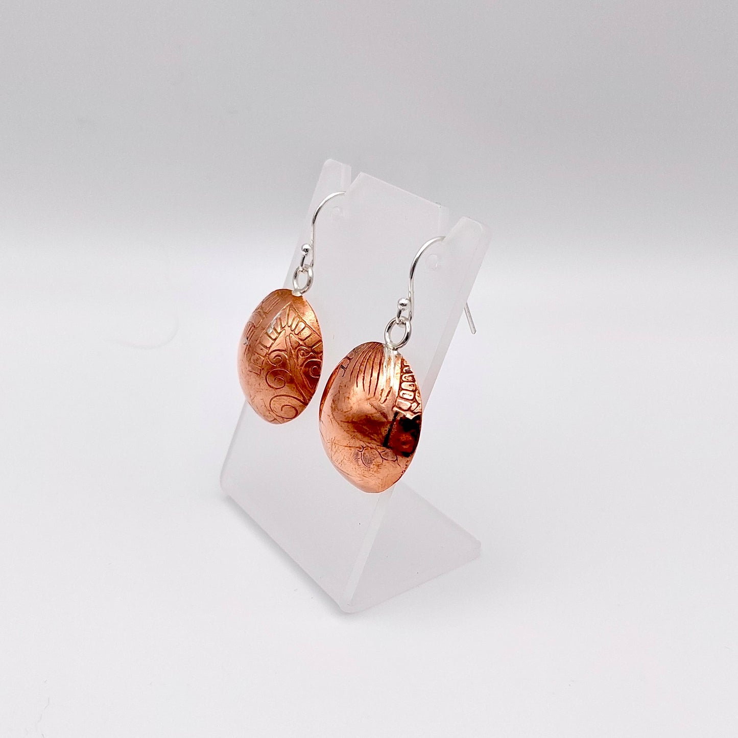 Mandela Style Textured Copper Earrings