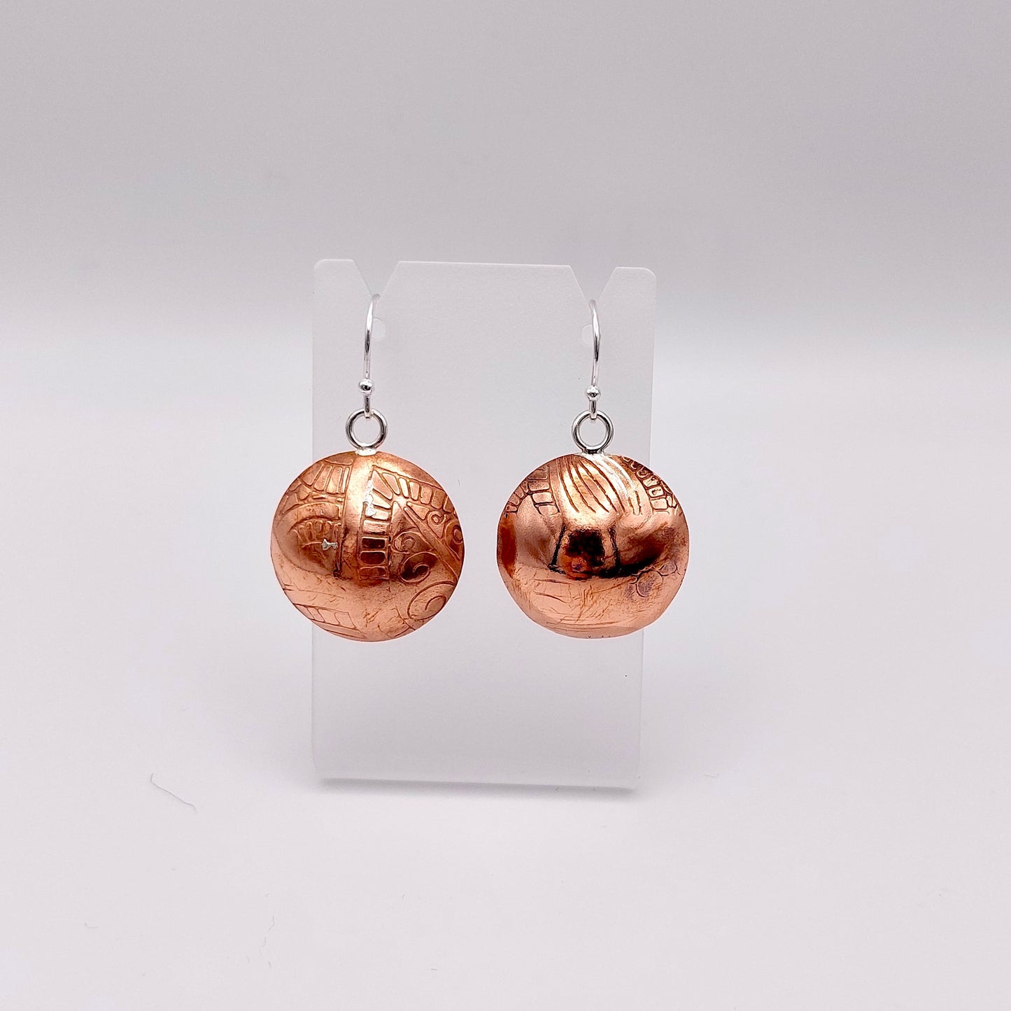 Mandela Style Textured Copper Earrings