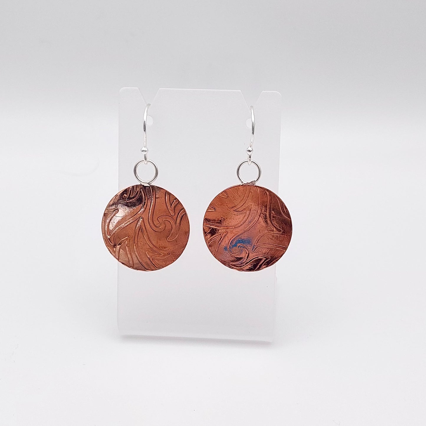 Flame-Like Texture Copper Earrings