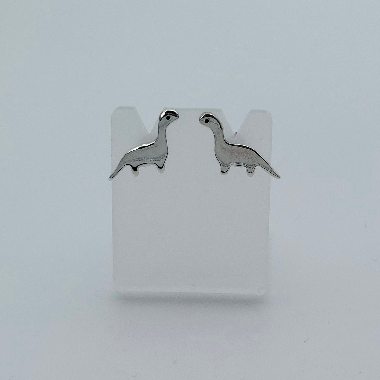 Silver Dinosaur Earrings - Stud or Drop