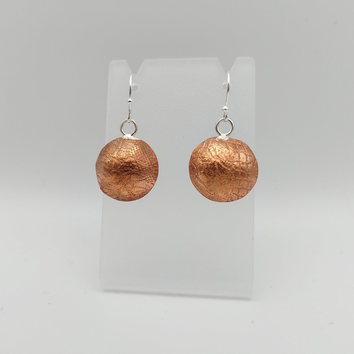 Snakeskin Textured Copper Earrings