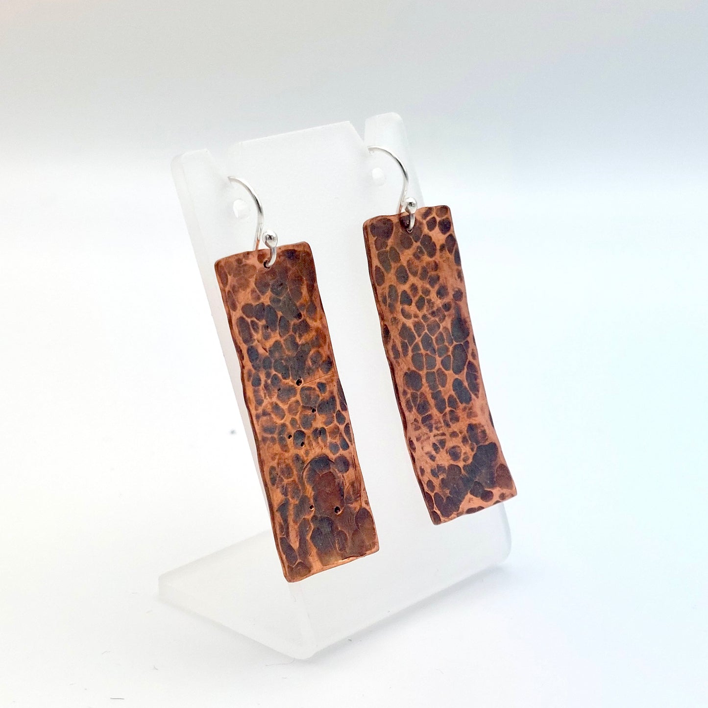 Hammered an Oxidised Copper Earrings