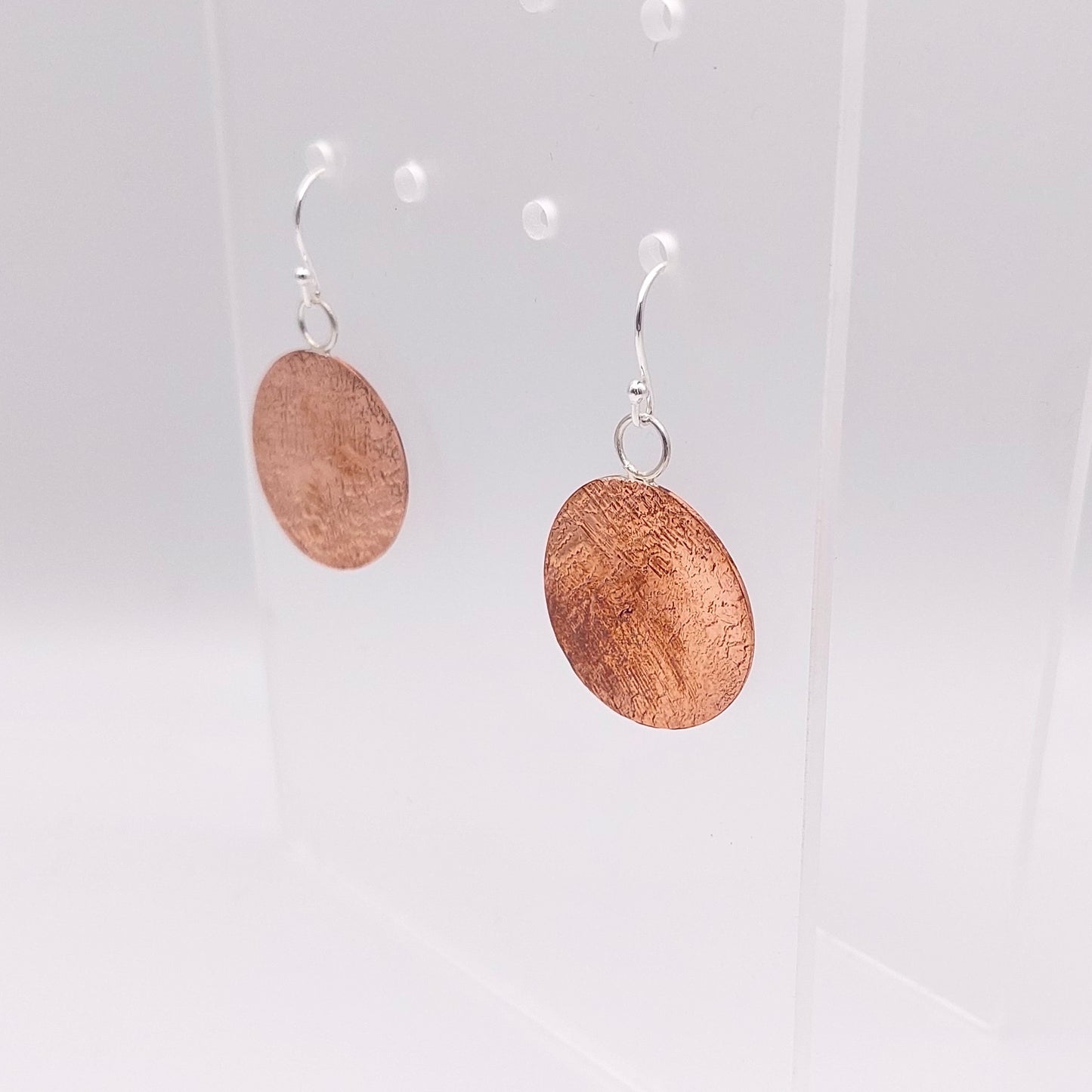 Abstractly Textured Copper Earrings