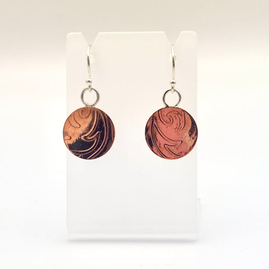 Abstract Texture Copper Earrings