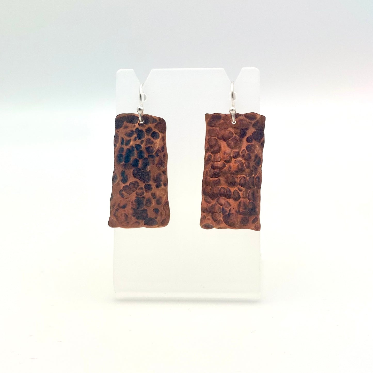 Hammer and Oxidised Copper Earrings