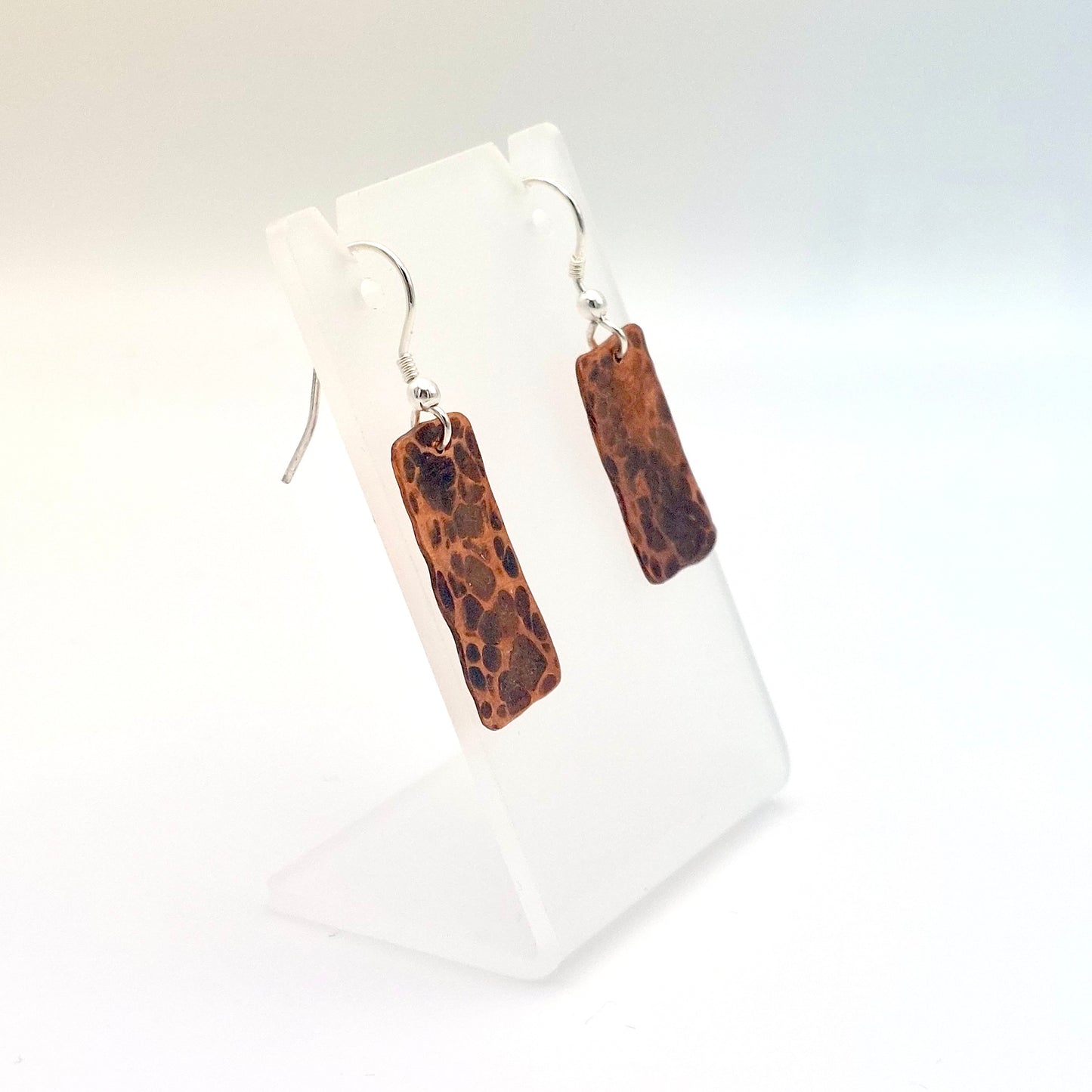 Hammered and Oxidised Copper Earrings