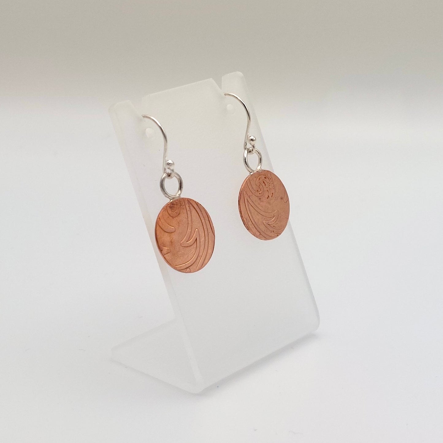 Abstract Texture Copper Earrings