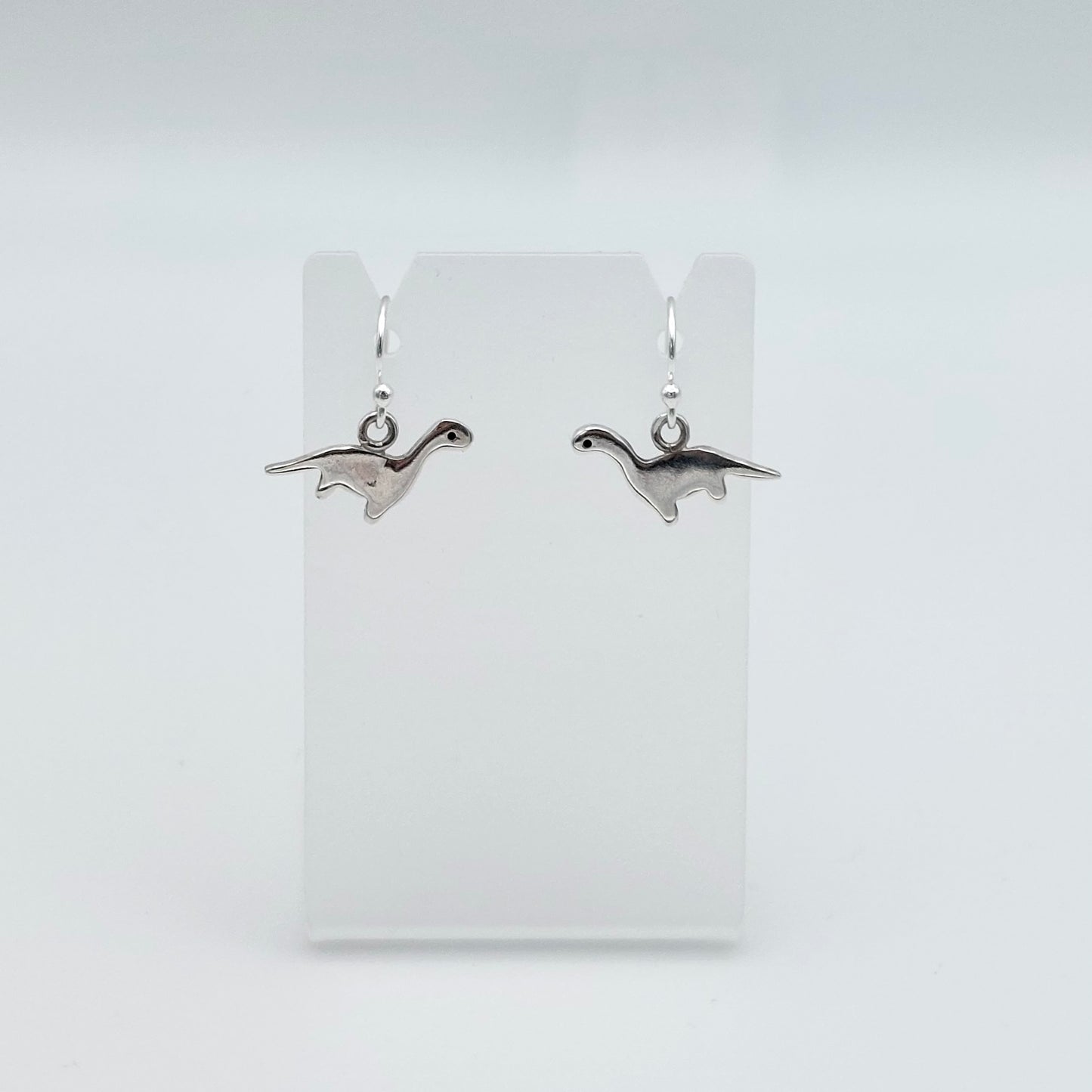 Silver Dinosaur Earrings - Stud or Drop