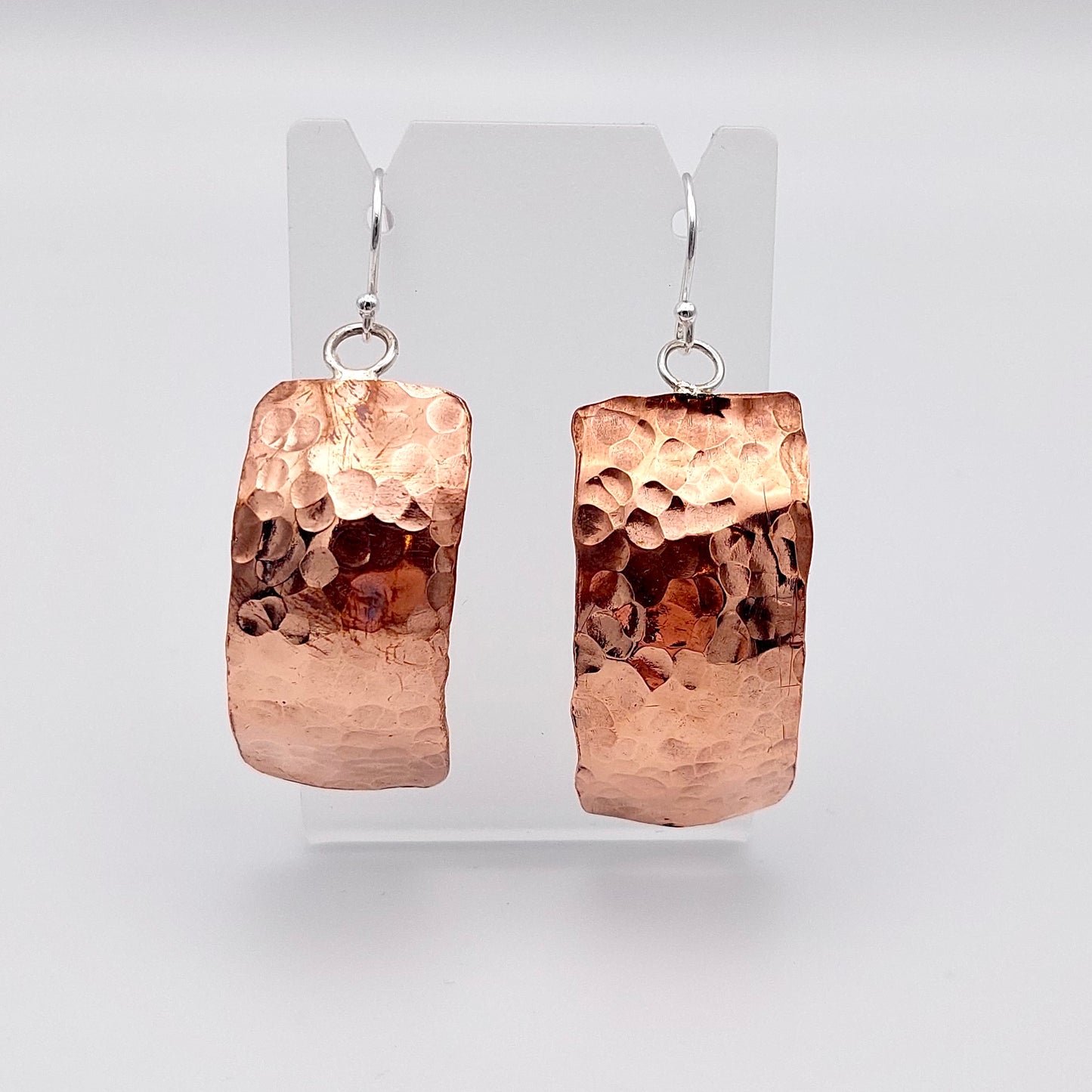 Curved Hammered Copper Earrings