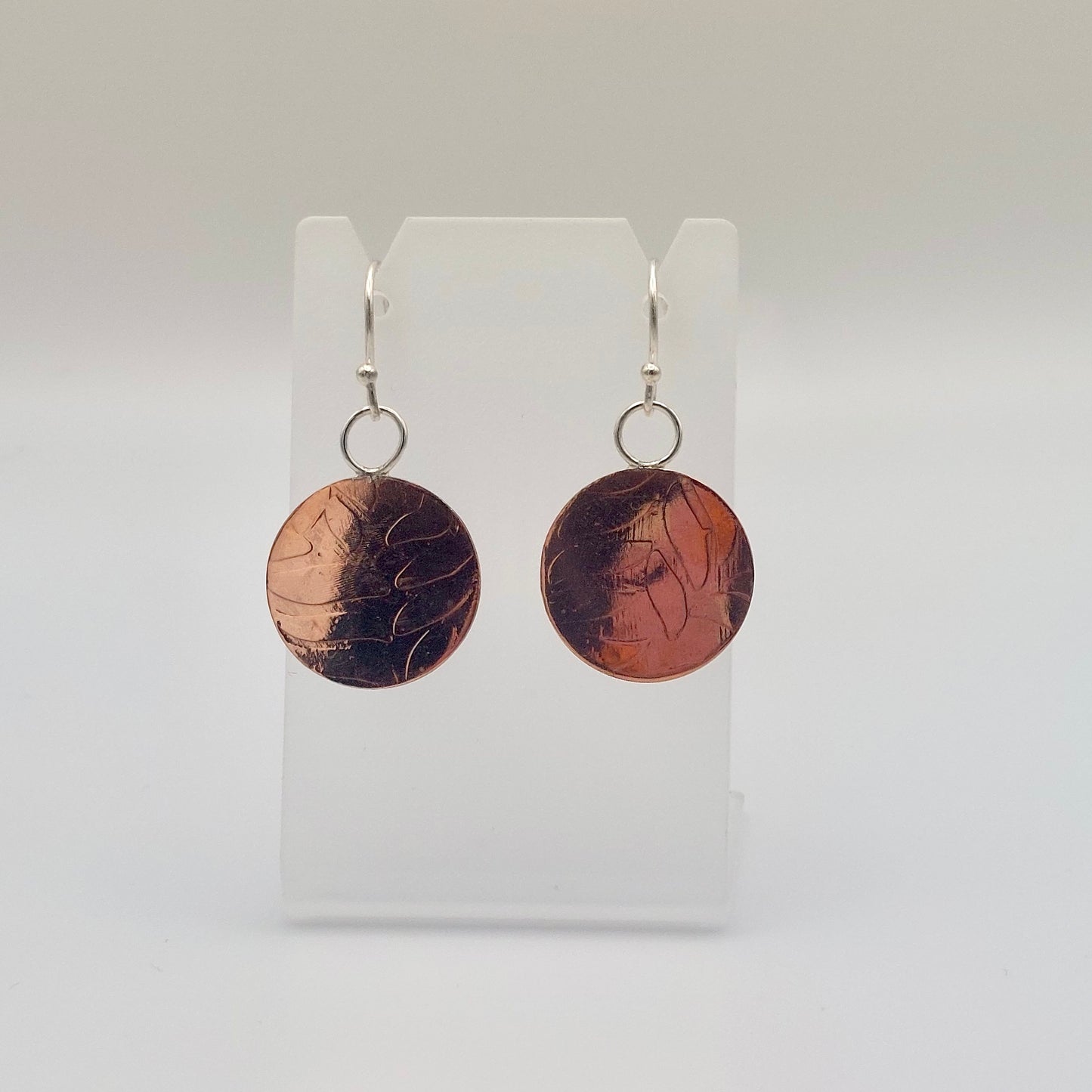 Leaf Textured Copper Earrings