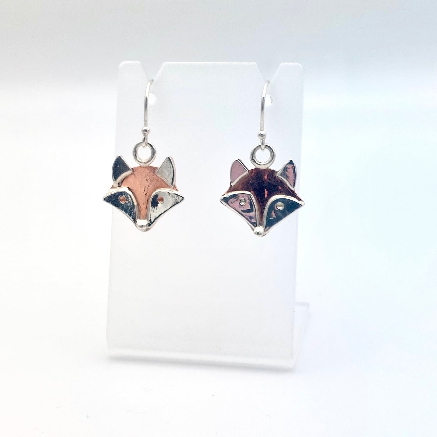 Fox Pendant/Earrings Set - Copper & Sterling Silver