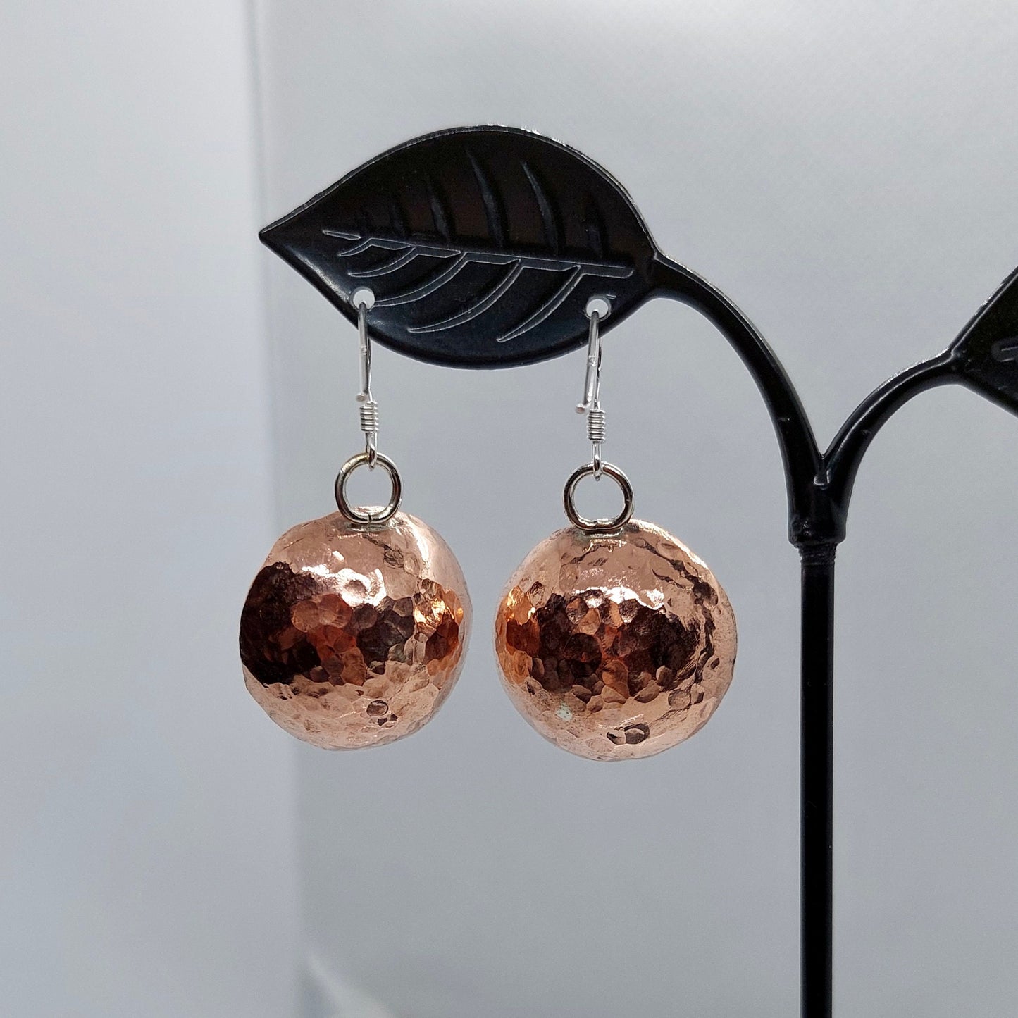 Statement Copper Earrings - Sterling Silver Wires